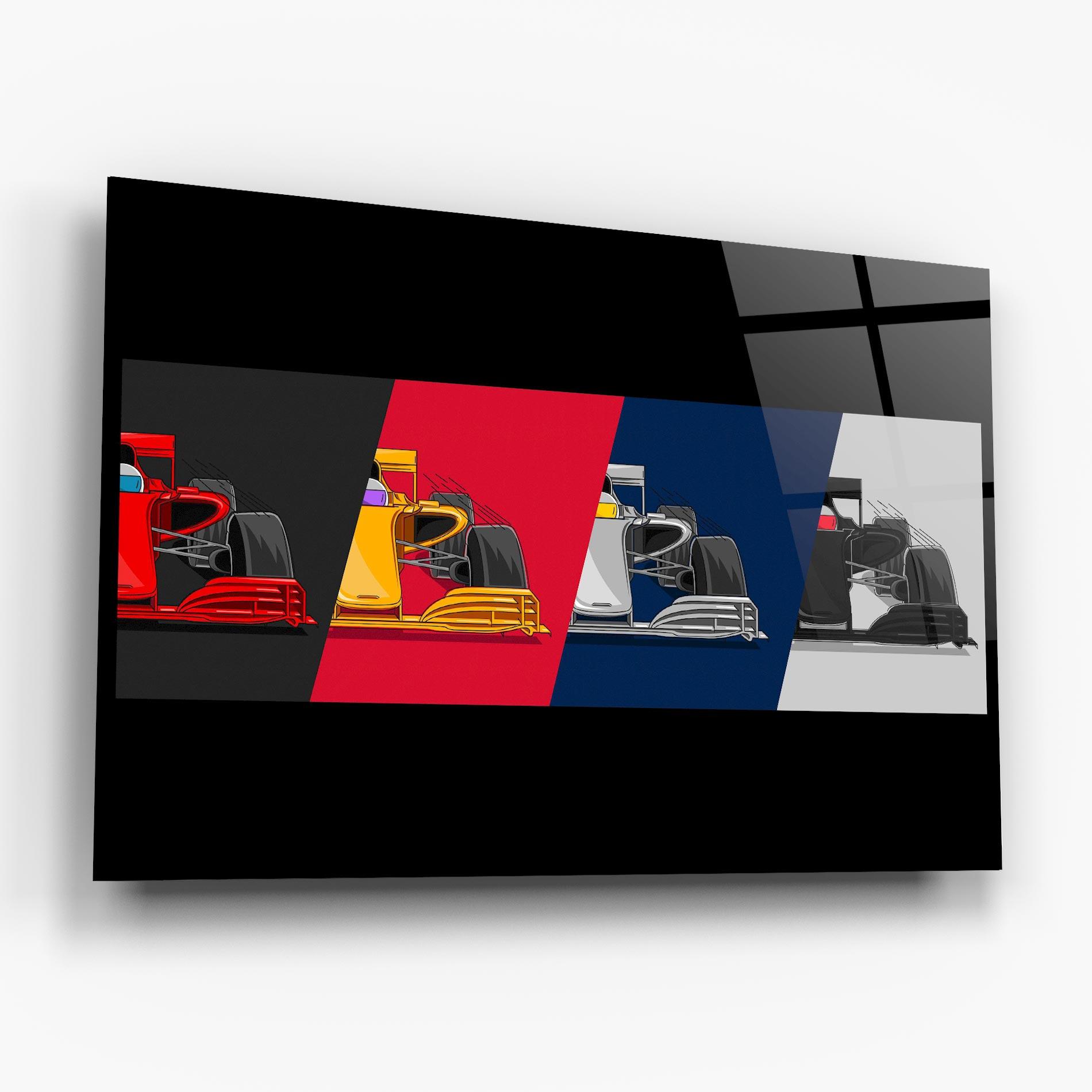 Tablou Sticla F1 Cars mockup 6