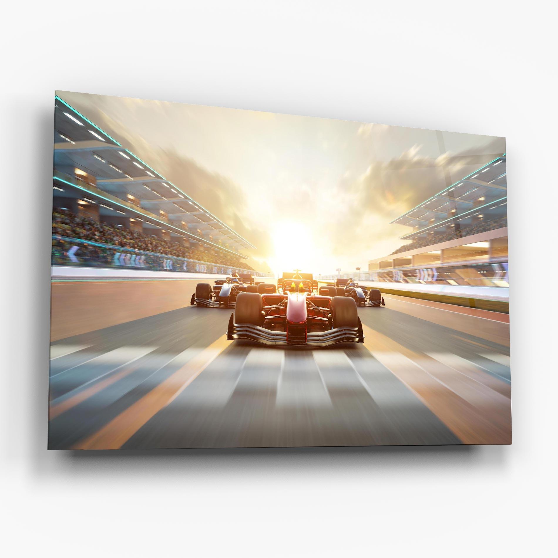 Tablou Sticla F1 Winning mockup 6