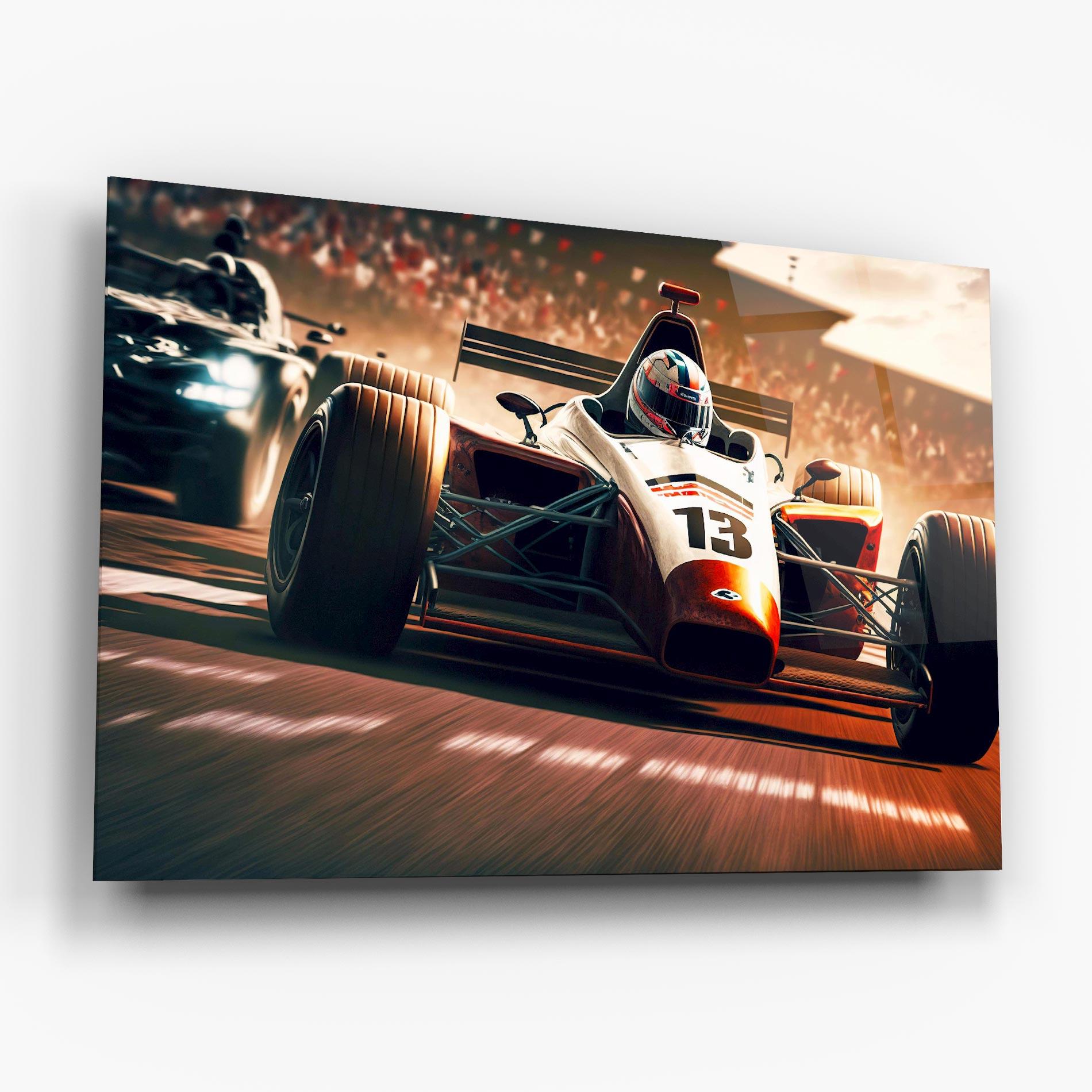 Tablou Sticla Formula 1 Racing mockup 6