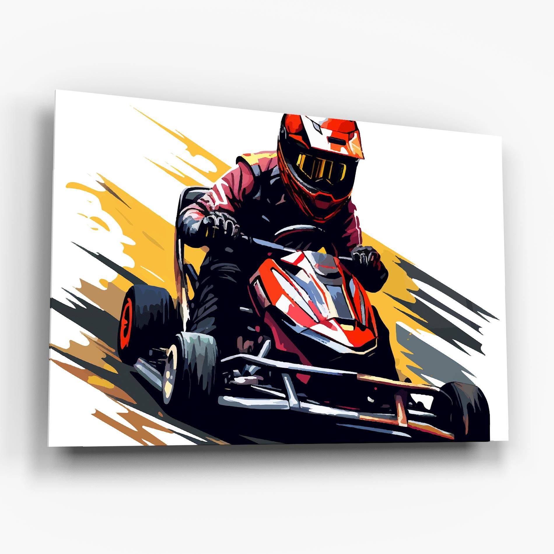 Tablou Sticla Red Race F1 Car mockup 6