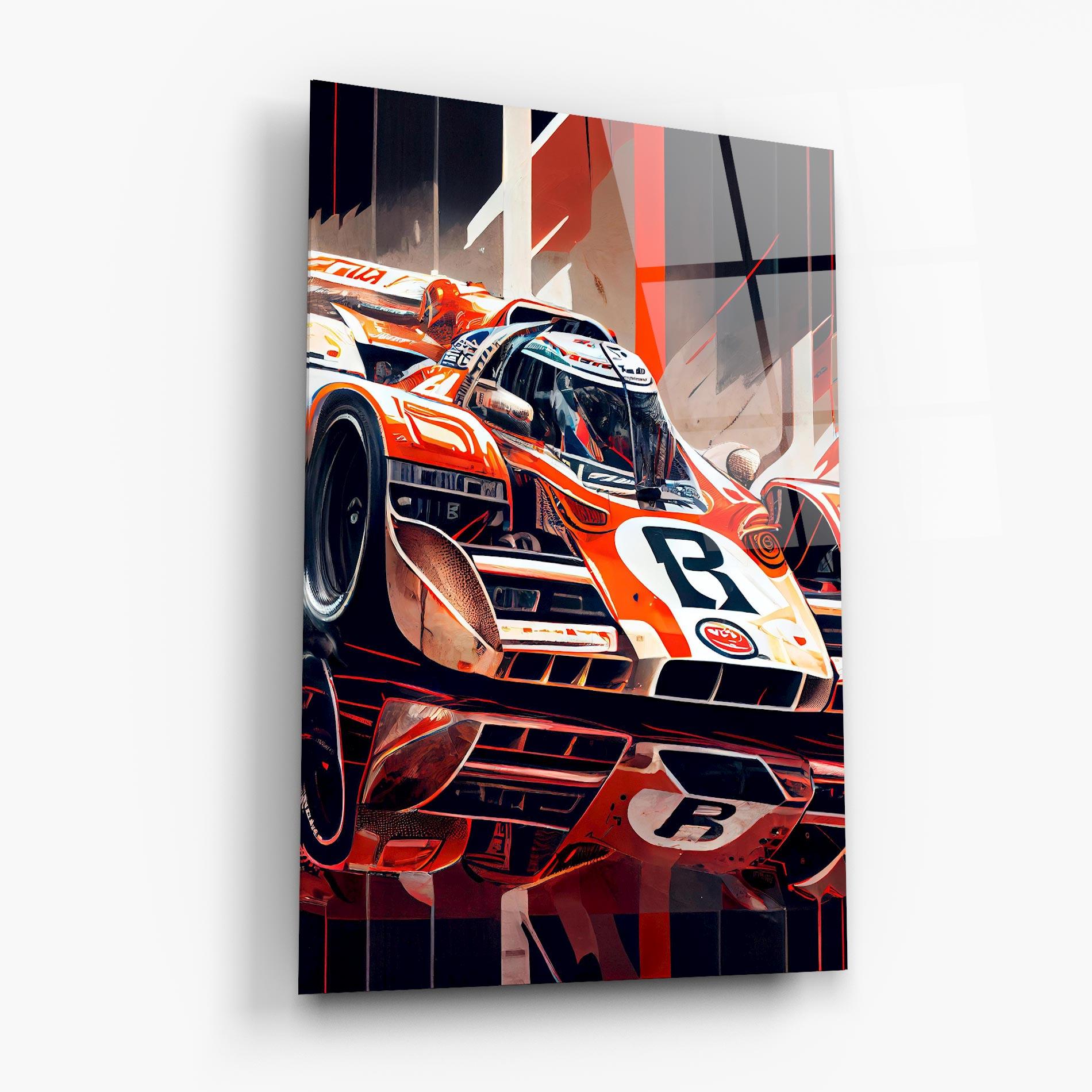 Tablou Sticla Red White F1 mockup 6