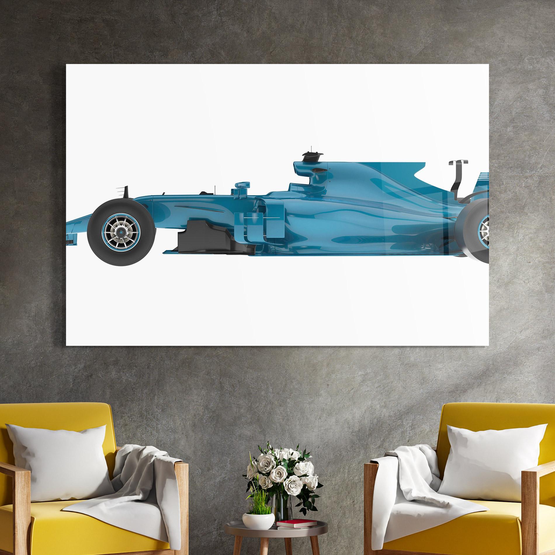 Tablou Sticla Blue F1 Toy mockup 4