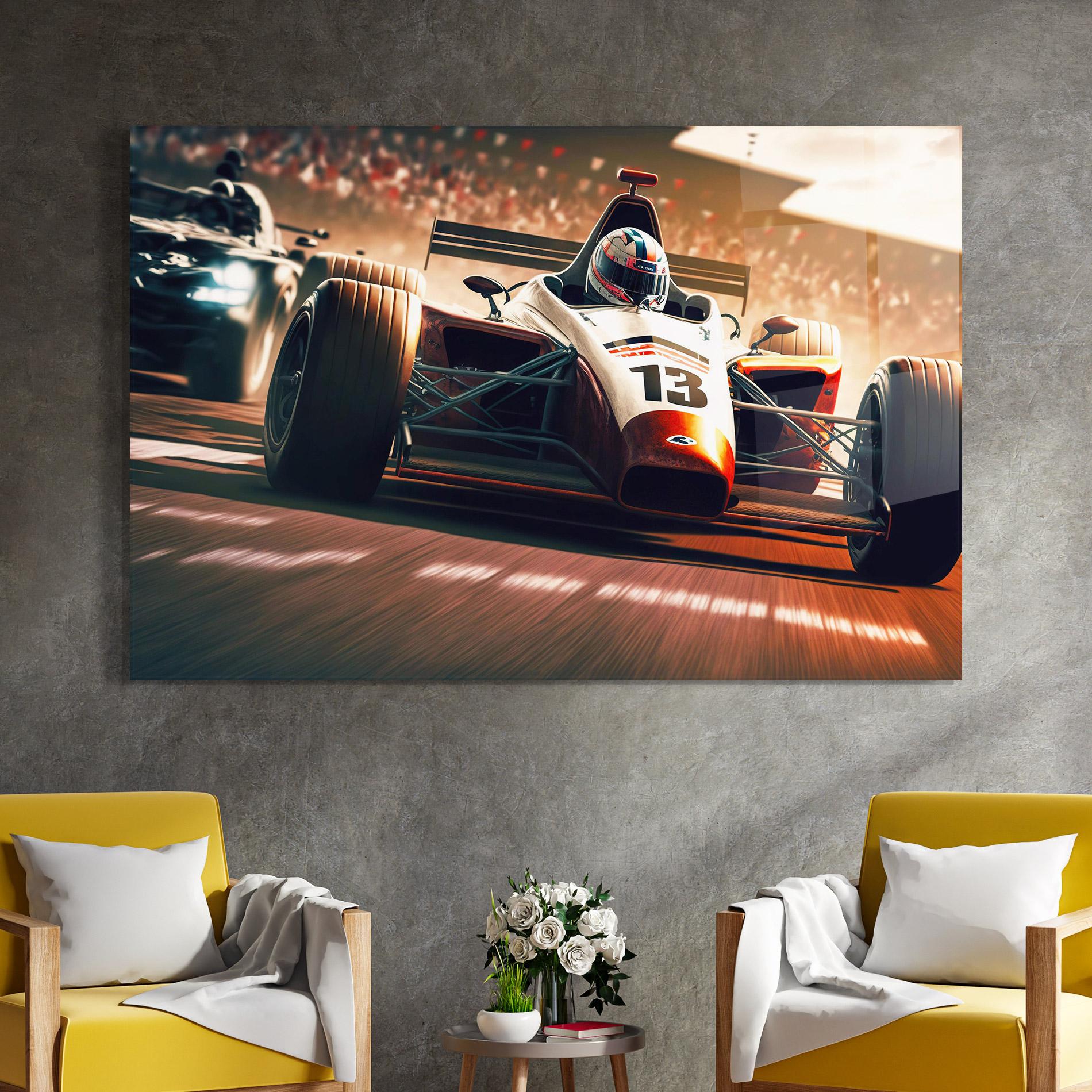 Tablou Sticla Formula 1 Racing mockup 4