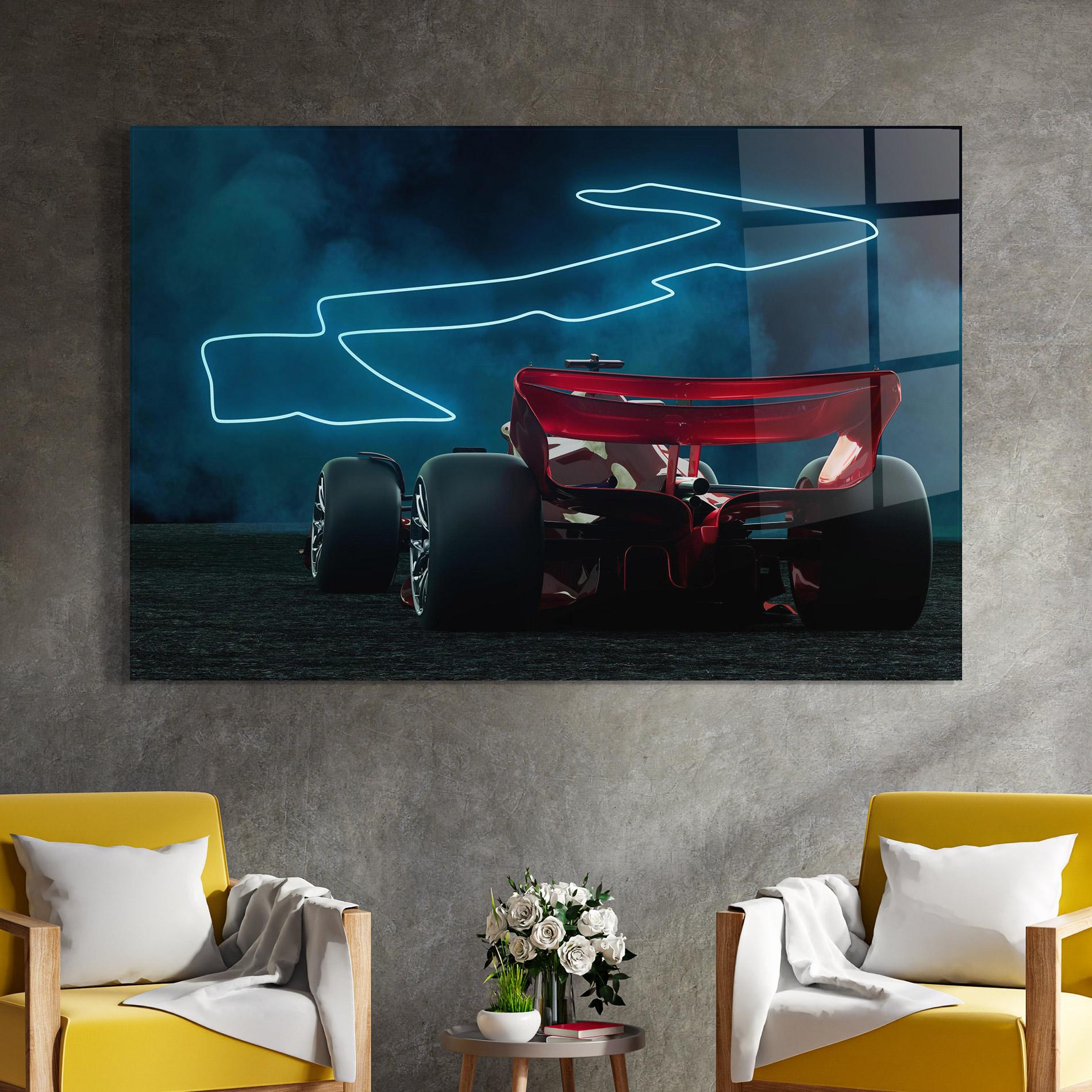 Tablou Sticla Race Car F1 mockup 4