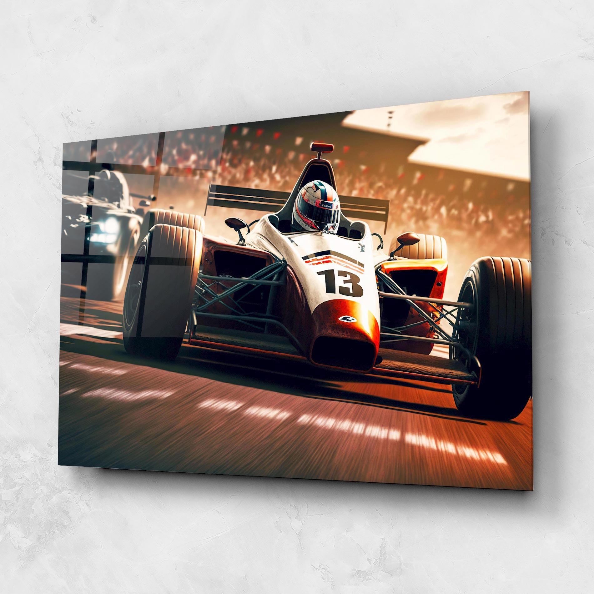 Tablou Sticla Formula 1 Racing mockup 1