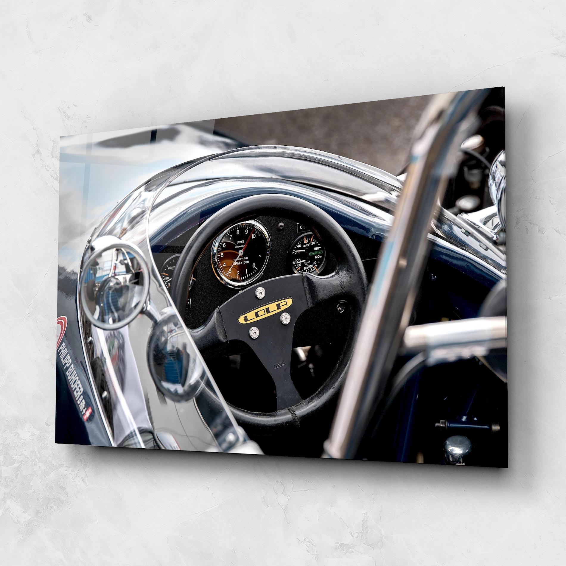 Tablou Sticla Race Car Closeup mockup 1