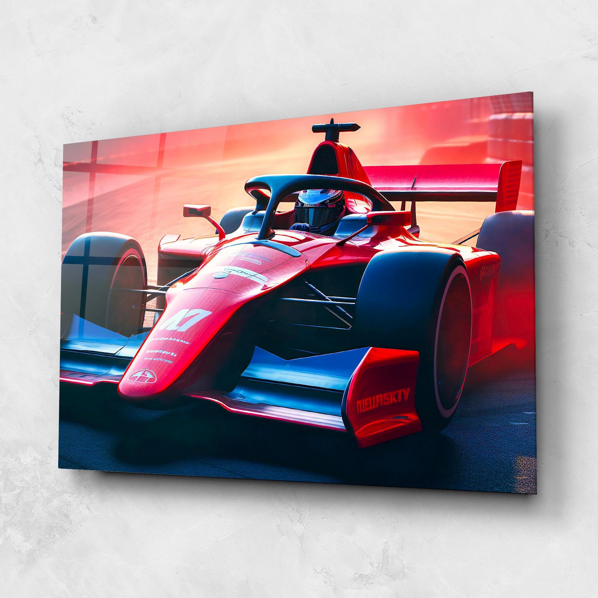 Tablou Sticla Red Blue F1 mockup 1