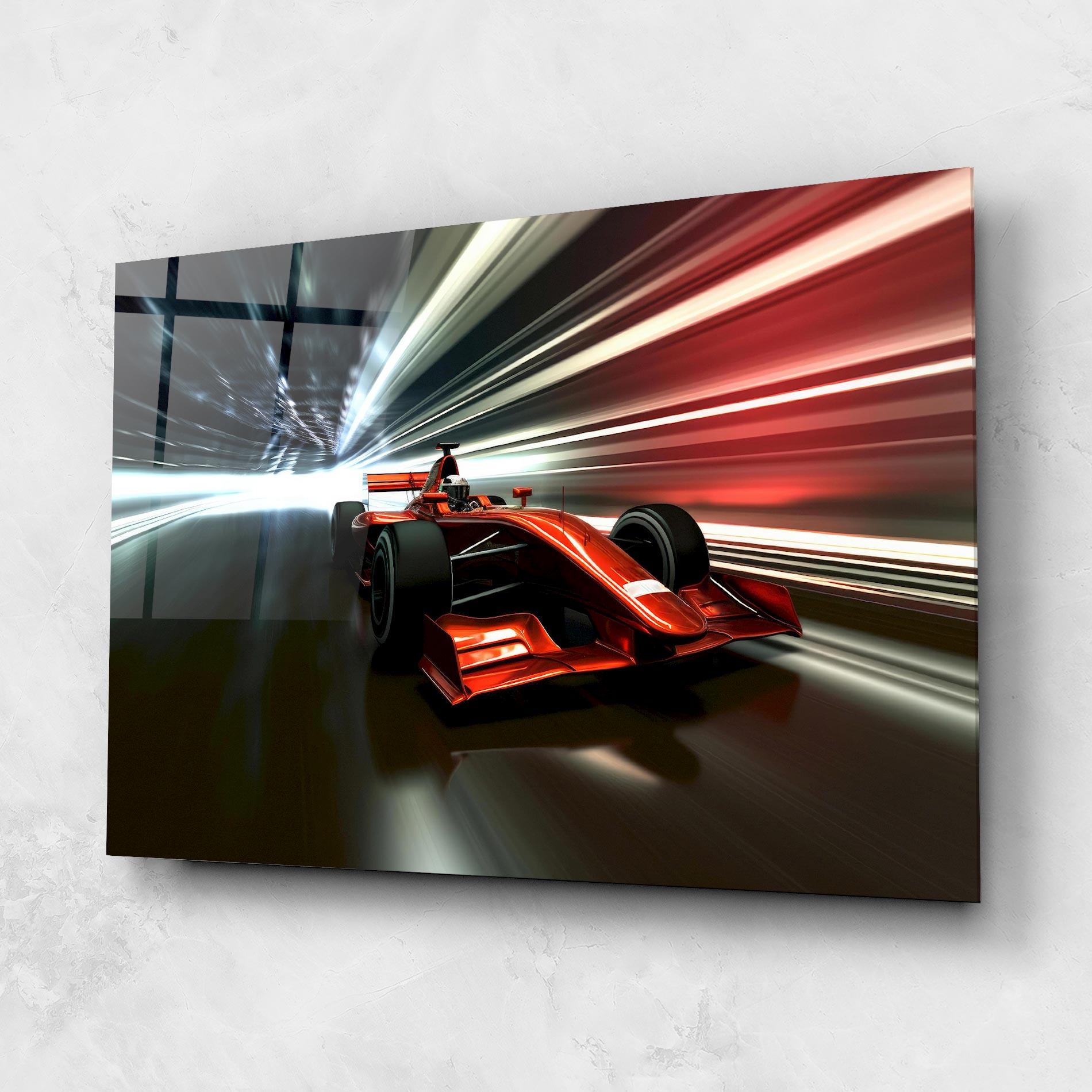 Tablou Sticla Red F1 Fast Car mockup 1