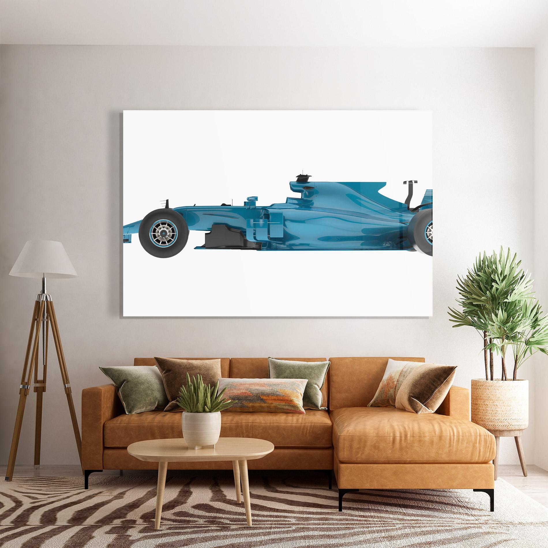 Tablou Sticla Blue F1 Toy mockup 7