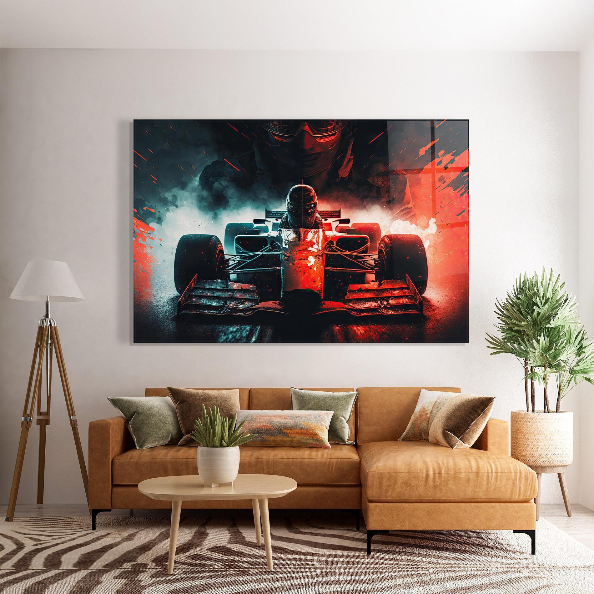 Tablou Sticla Blue Red F1 mockup 7