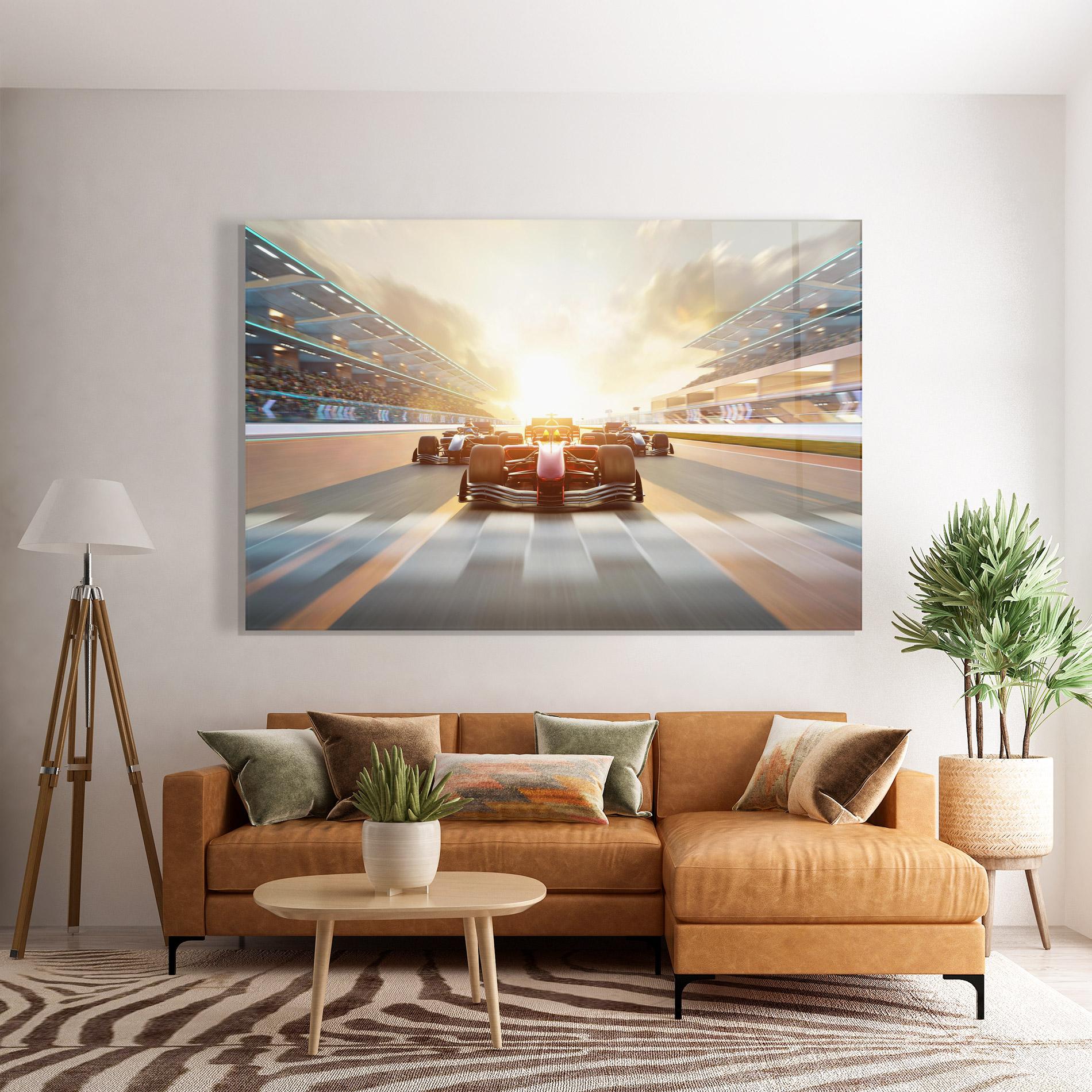 Tablou Sticla F1 Winning mockup 7