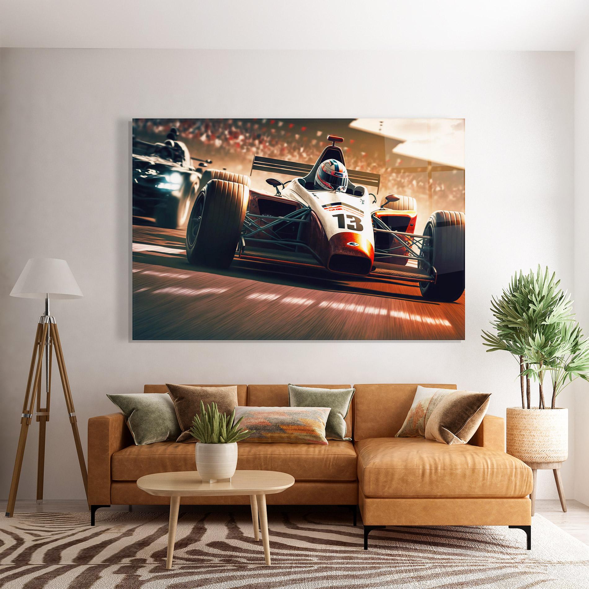 Tablou Sticla Formula 1 Racing mockup 7