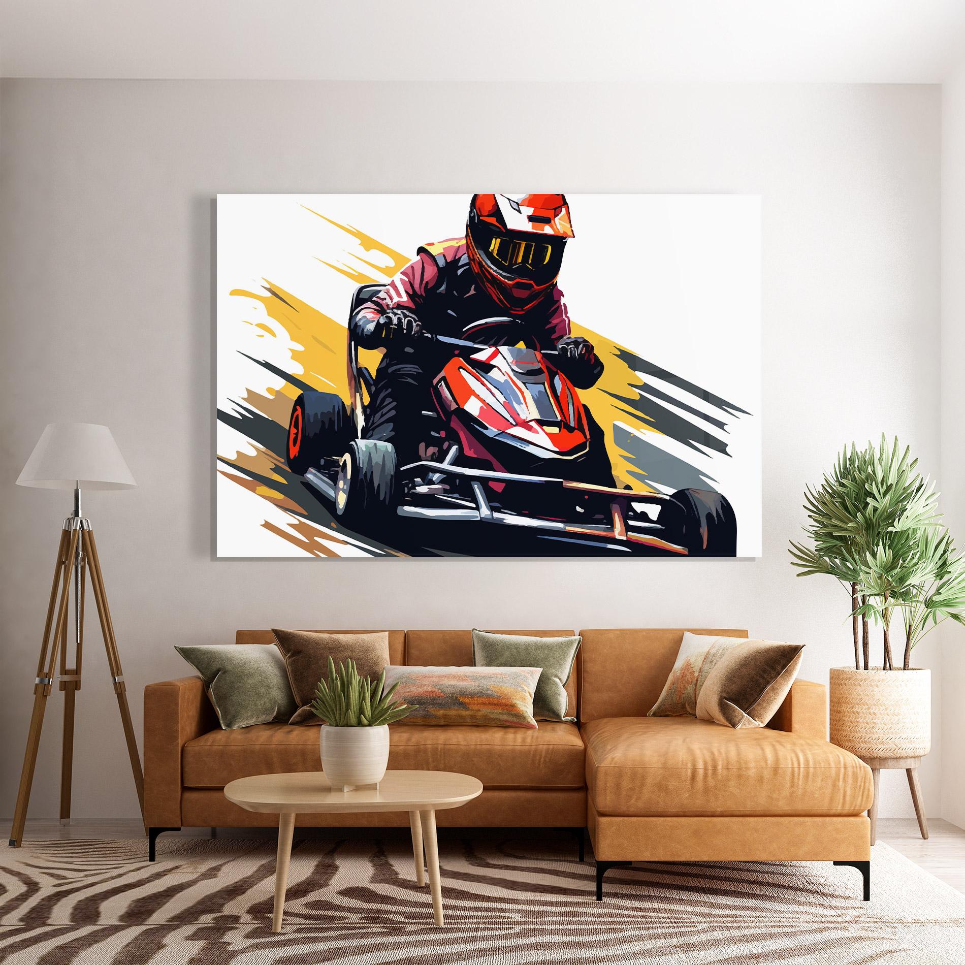 Tablou Sticla Red Race F1 Car mockup 7
