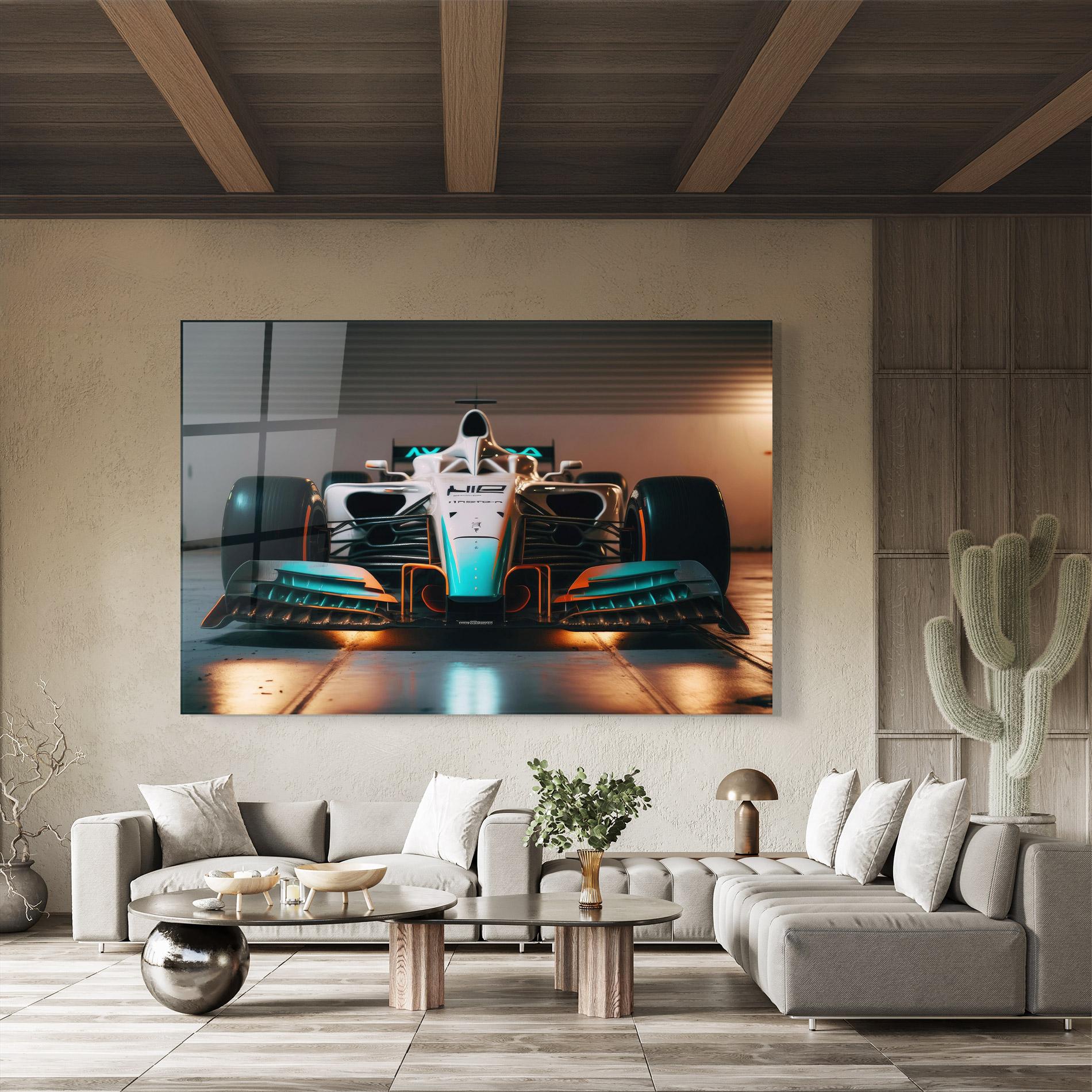 Tablou Sticla Blue White F1 mockup 8