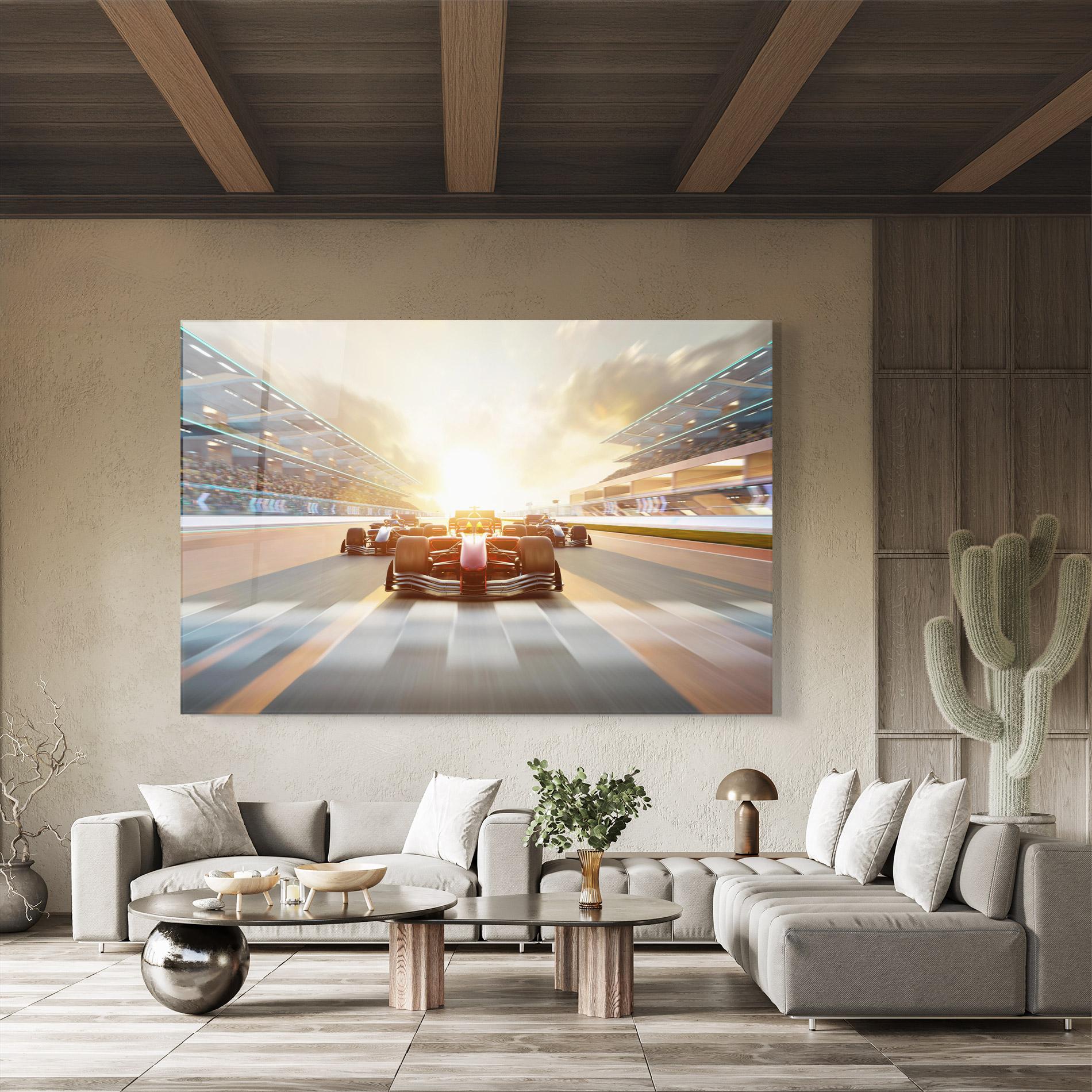 Tablou Sticla F1 Winning mockup 8
