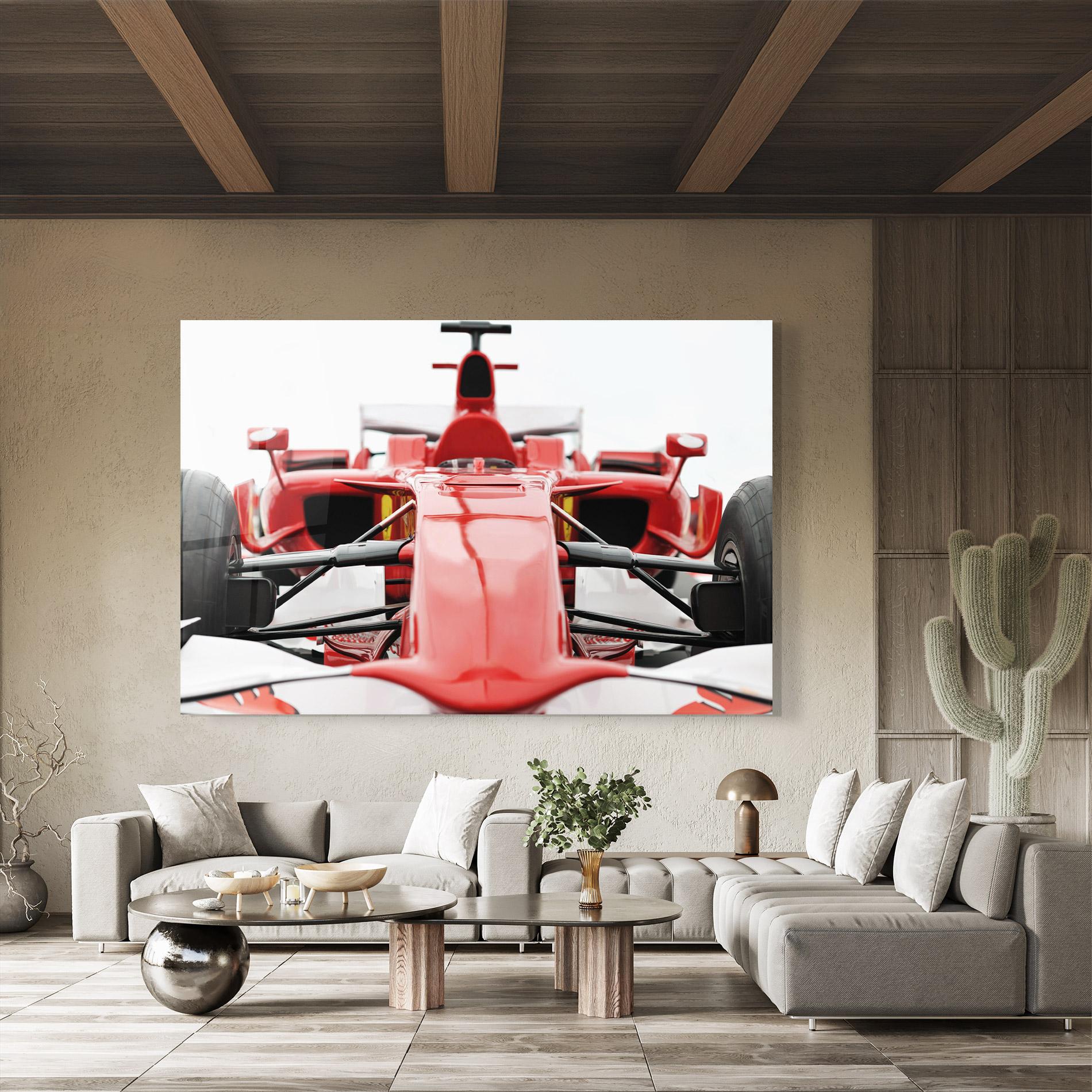 Tablou Sticla Red Formula 1 Car mockup 8