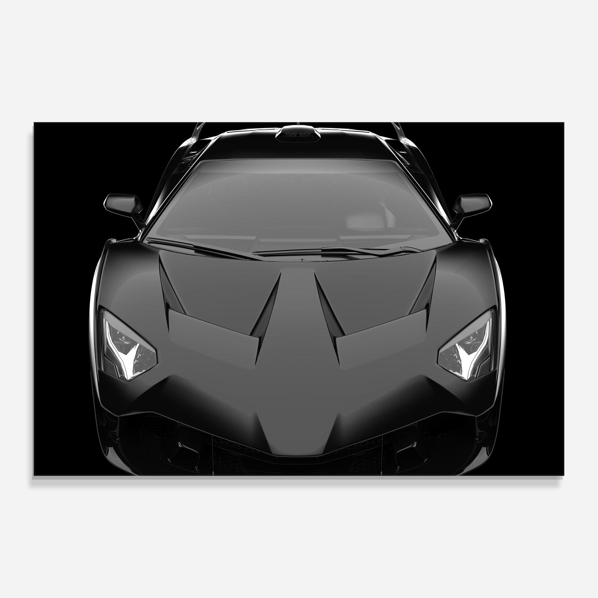 Tablou Sticla Black Matte Lambo mockup 0