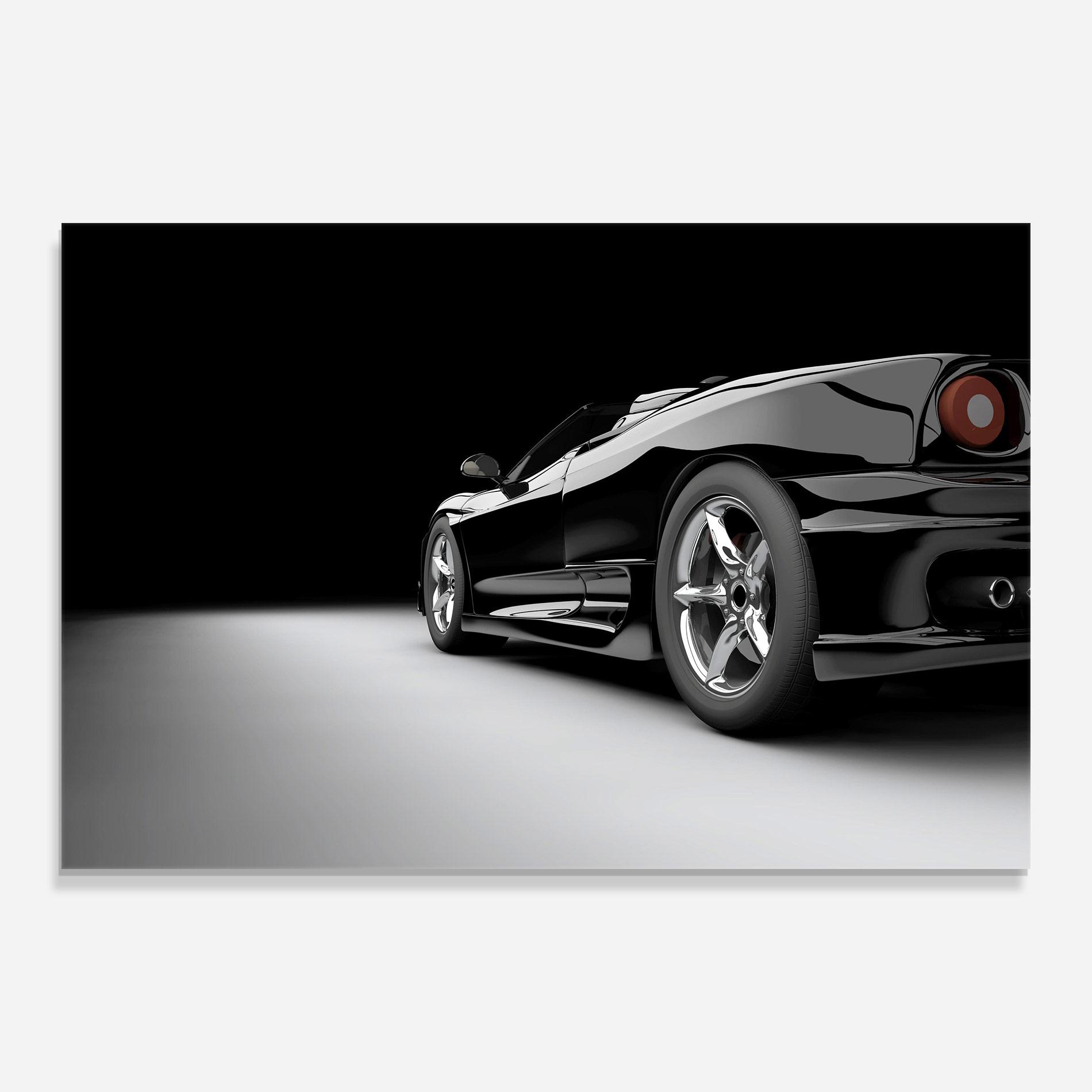 Tablou Sticla Black Sport Car mockup 0