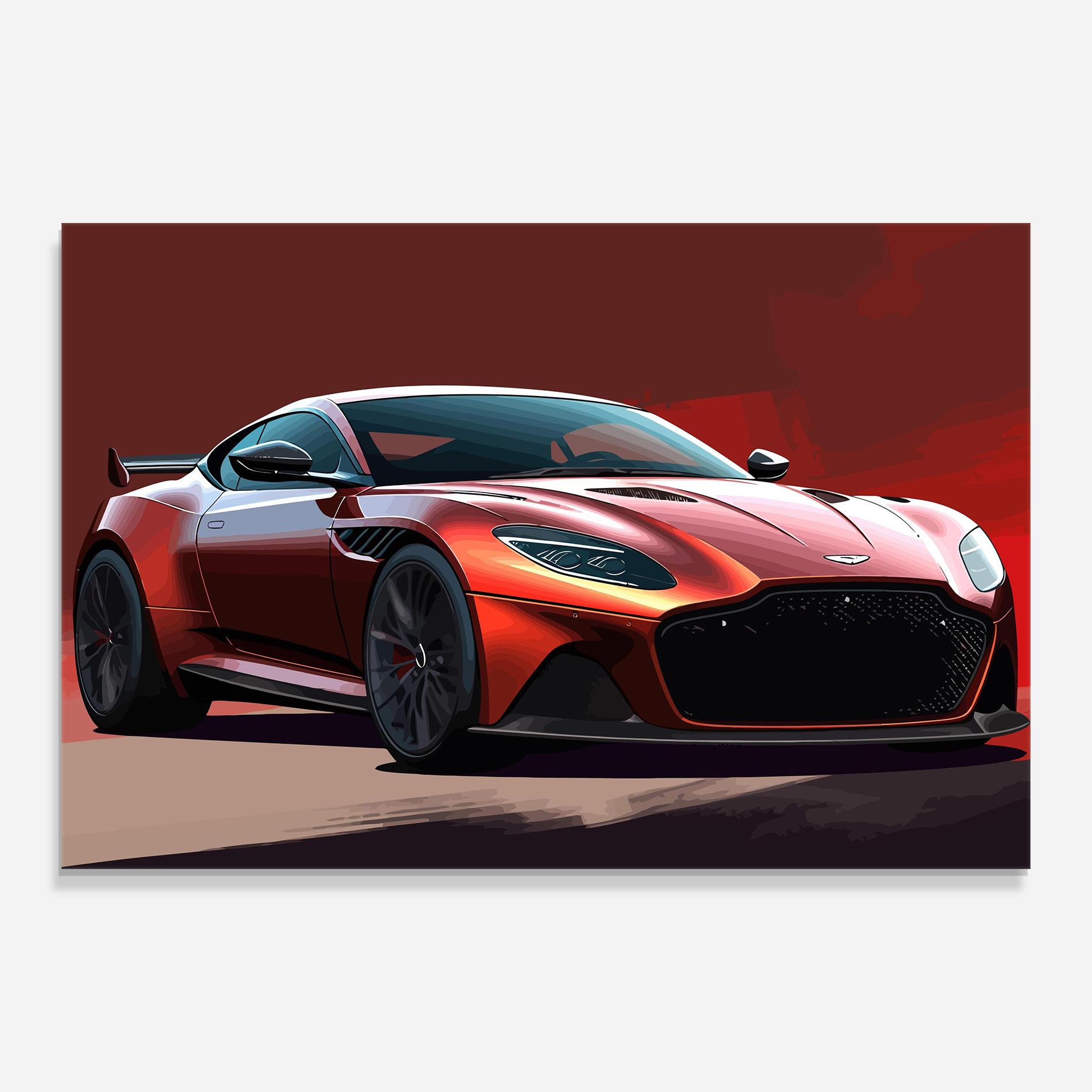 Tablou Sticla Red Cool Car mockup 0