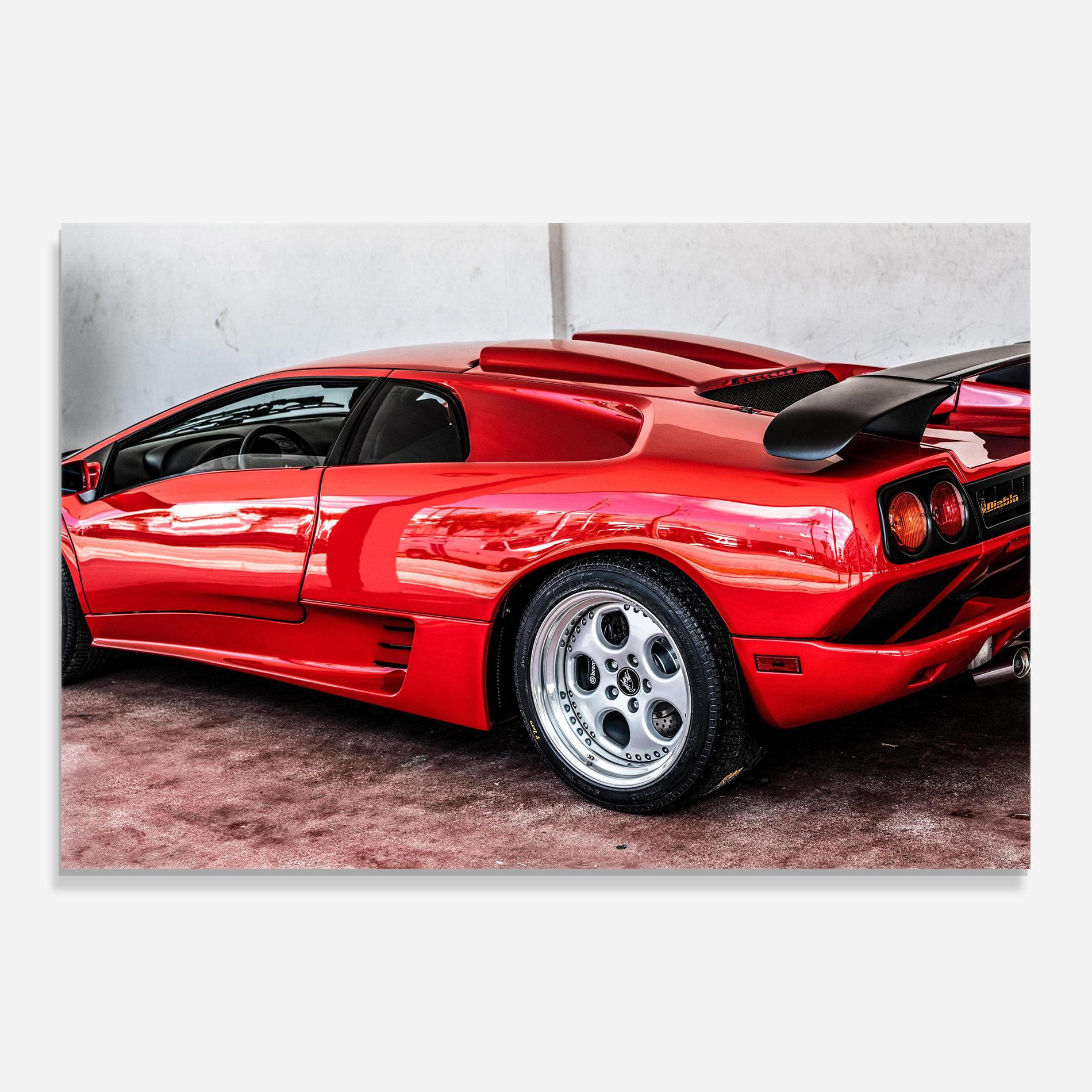 Tablou Sticla Red Diablo Lambo mockup 0