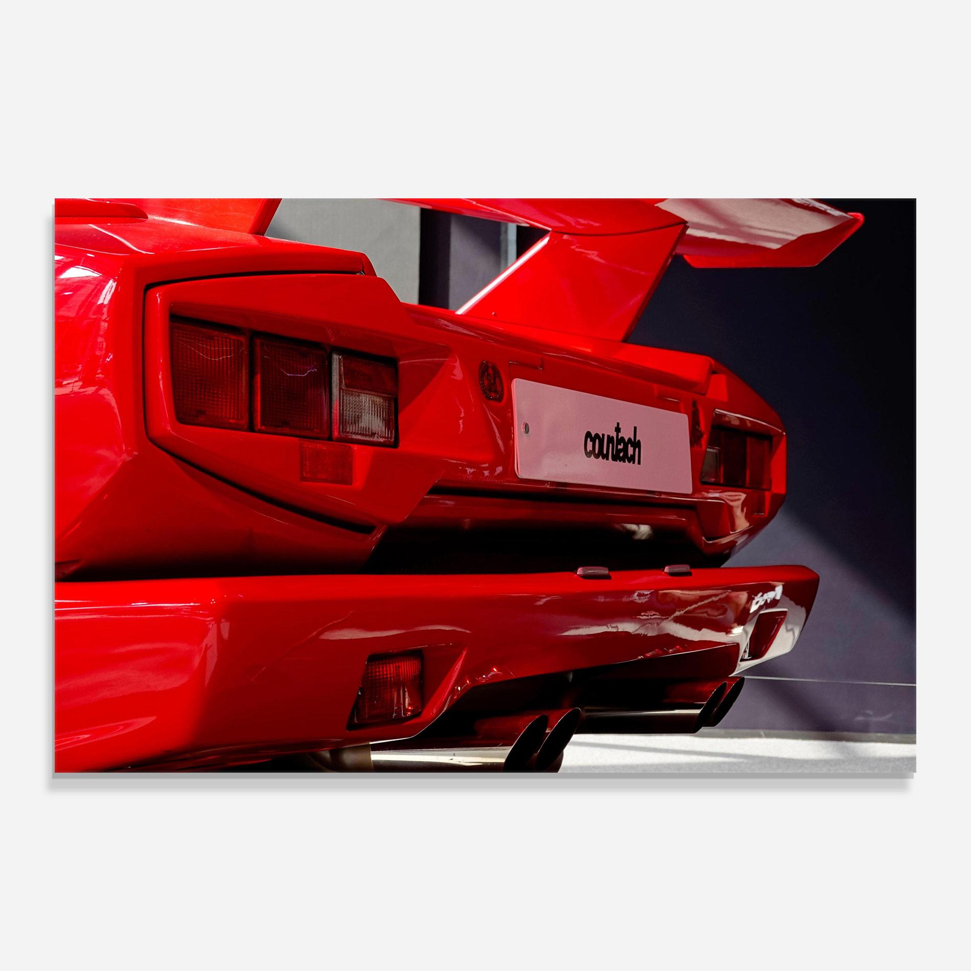 Tablou Sticla Red Rear Countach mockup 0