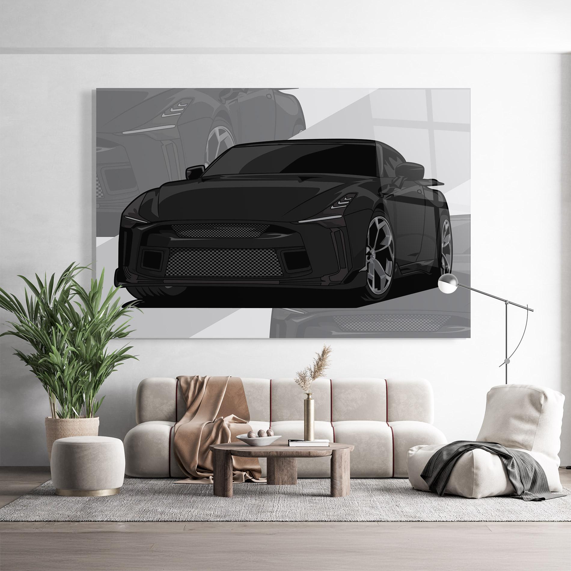 Tablou Sticla Black Strong Car mockup 9