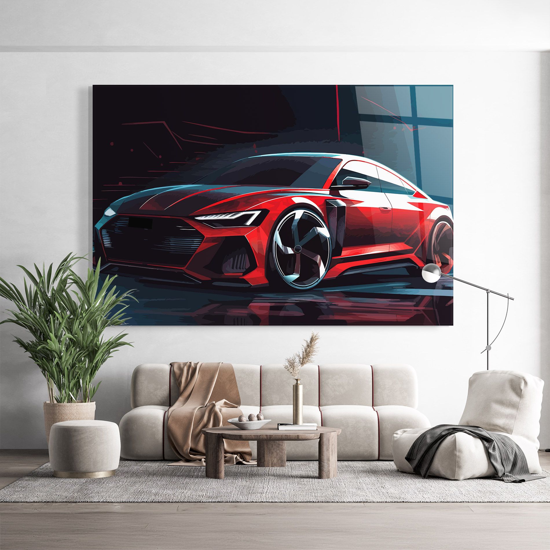 Red Blue Sport Car mockup 9