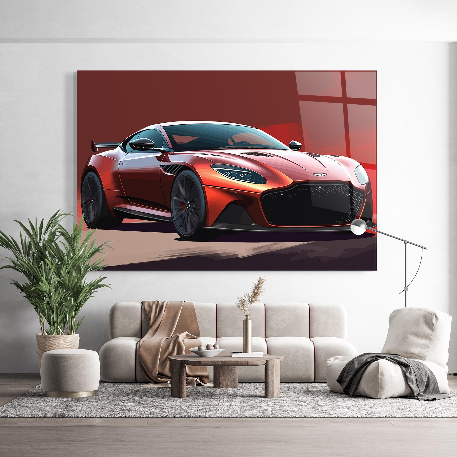 Tablou Sticla Red Cool Car mockup 9