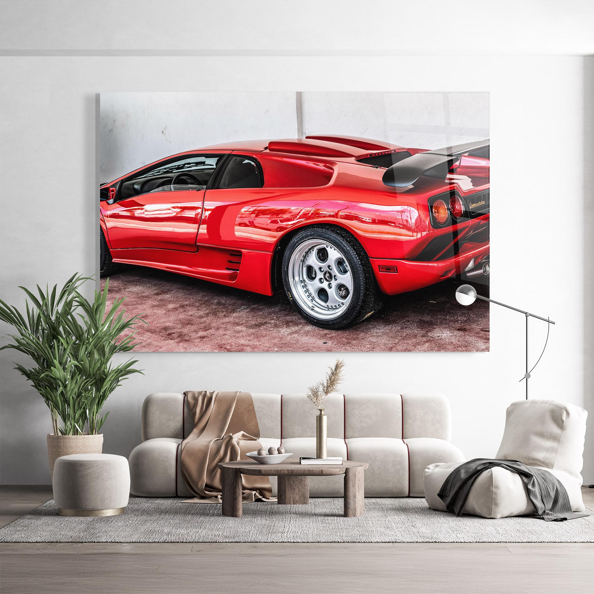 Tablou Sticla Red Diablo Lambo mockup 9