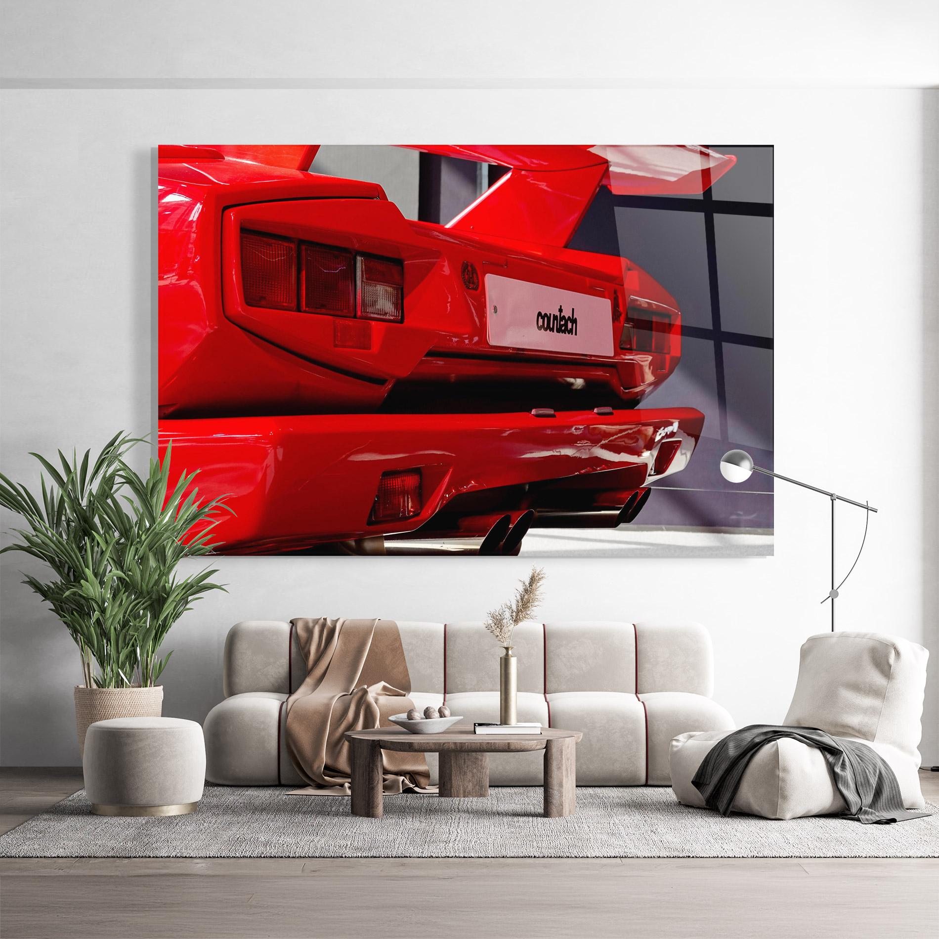 Tablou Sticla Red Rear Countach mockup 9