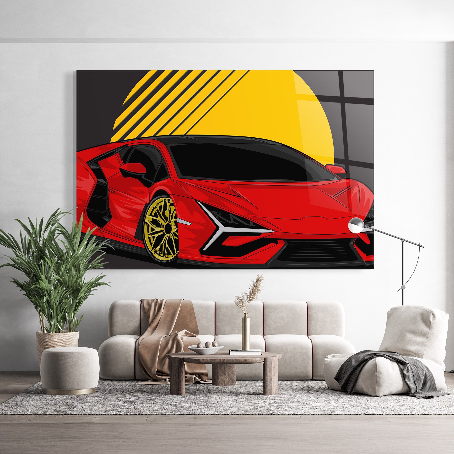 Red Yellow Sport Car mockup 9