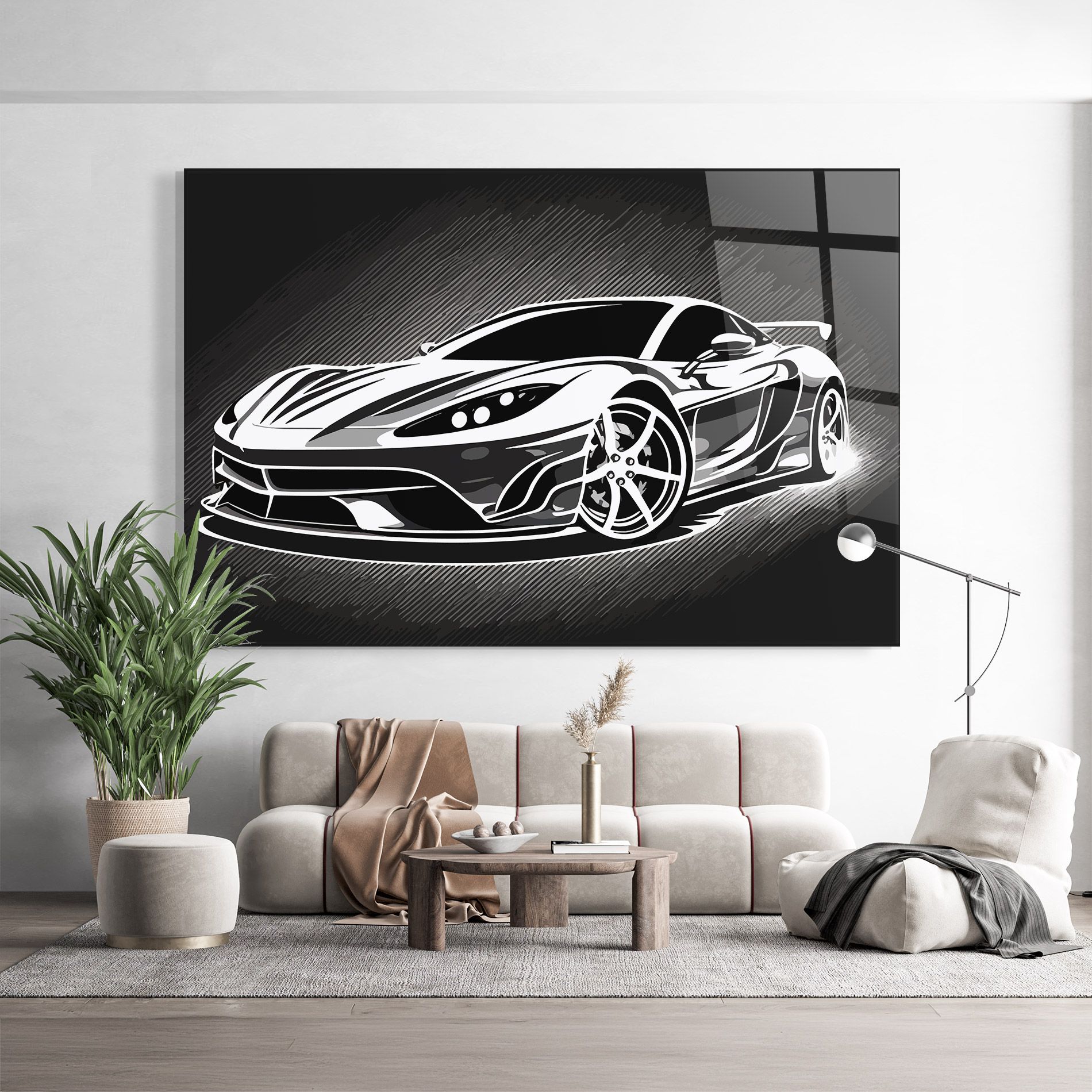 White Sport Car mockup 9