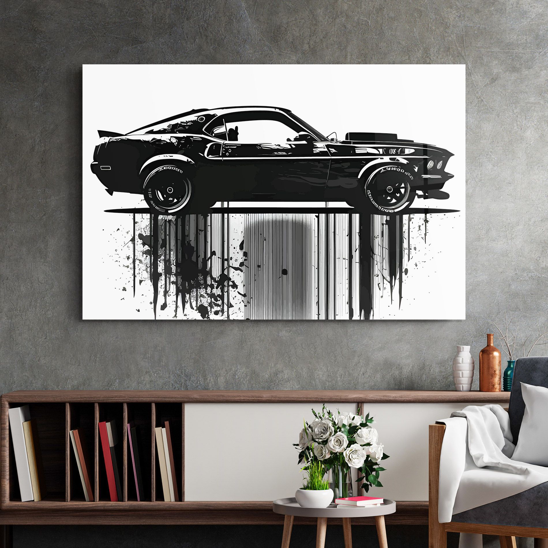 Black Car Drowing mockup 2