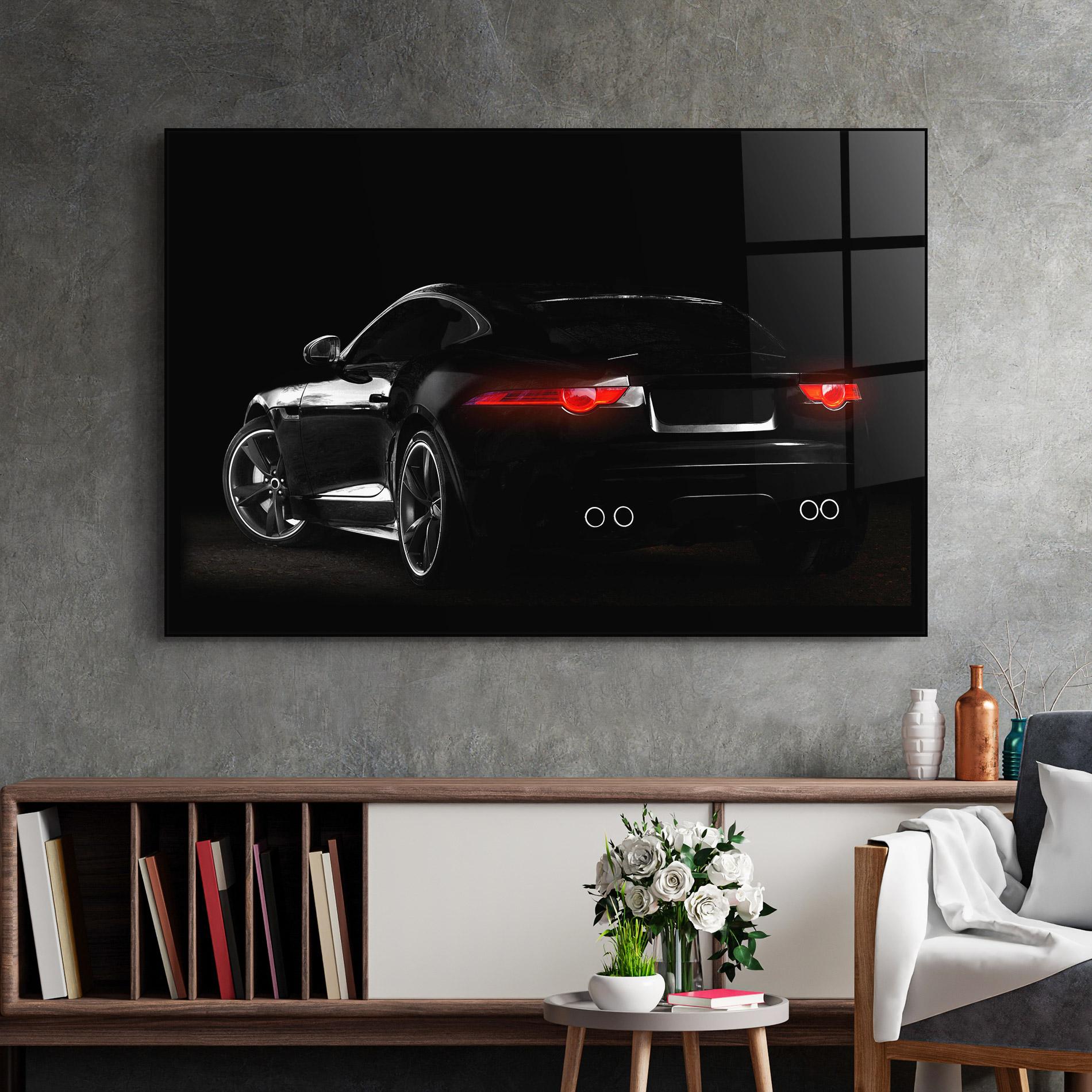 Tablou Sticla Black Silhouette Car mockup 2