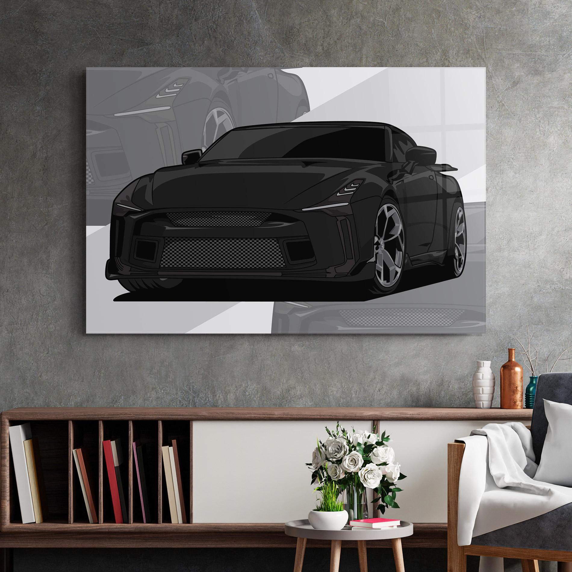 Tablou Sticla Black Strong Car mockup 2