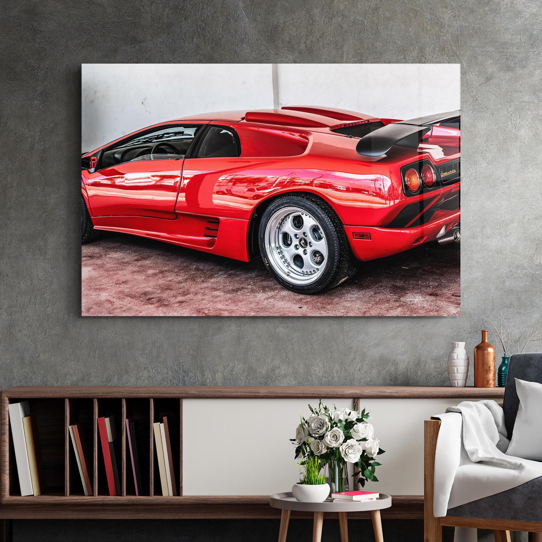 Tablou Sticla Red Diablo Lambo mockup 2