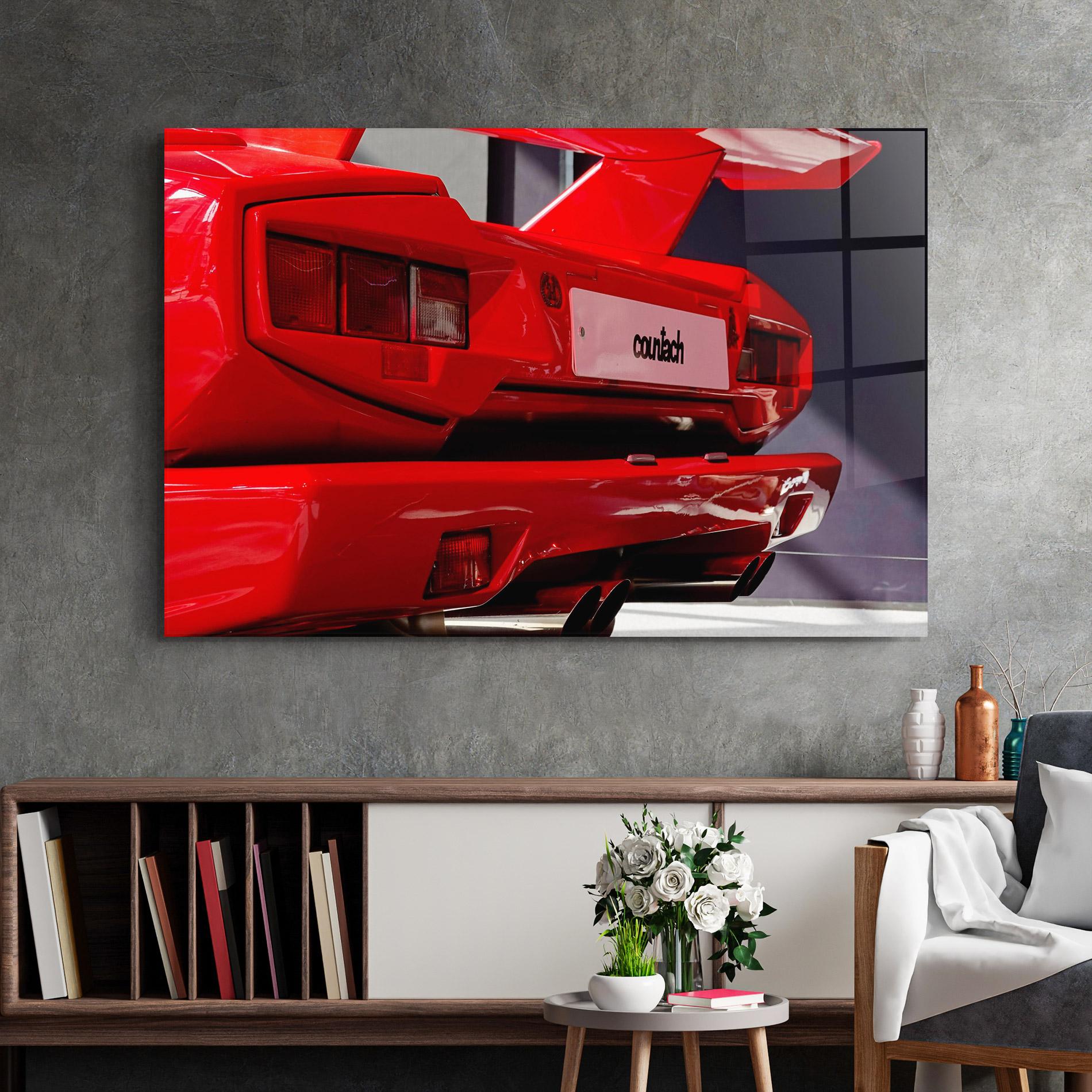 Tablou Sticla Red Rear Countach mockup 2