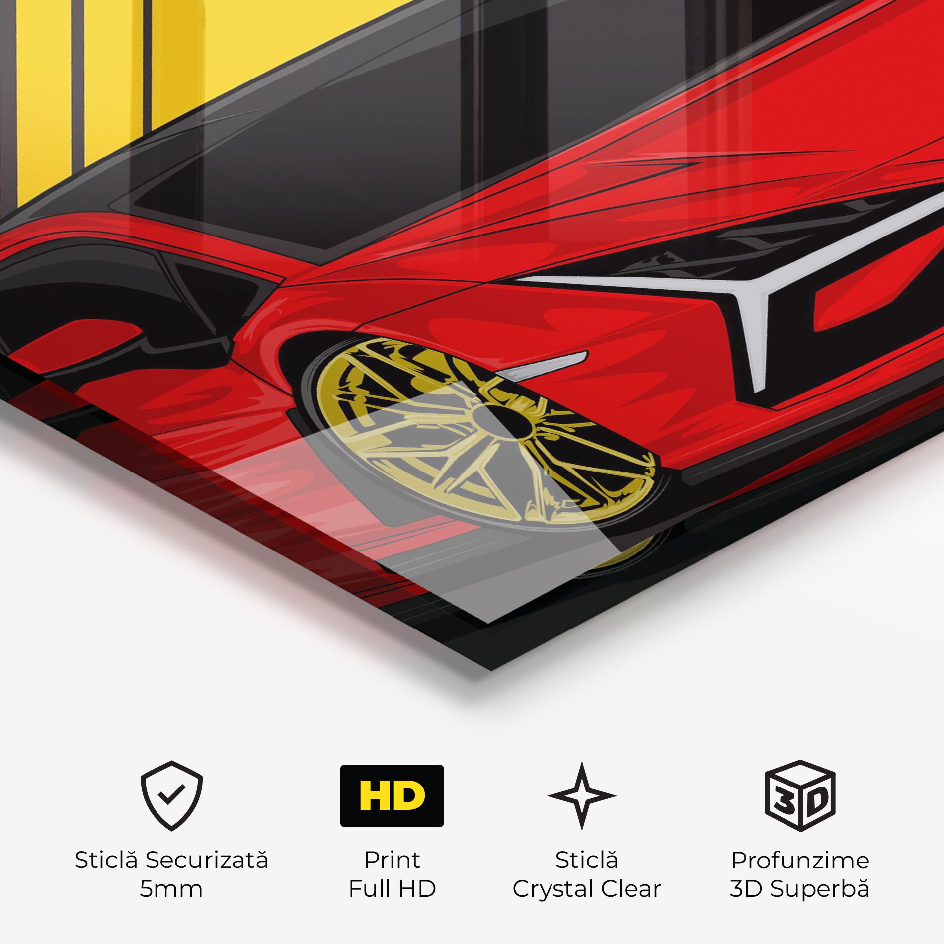 Red Yellow Sport Car mockup 3