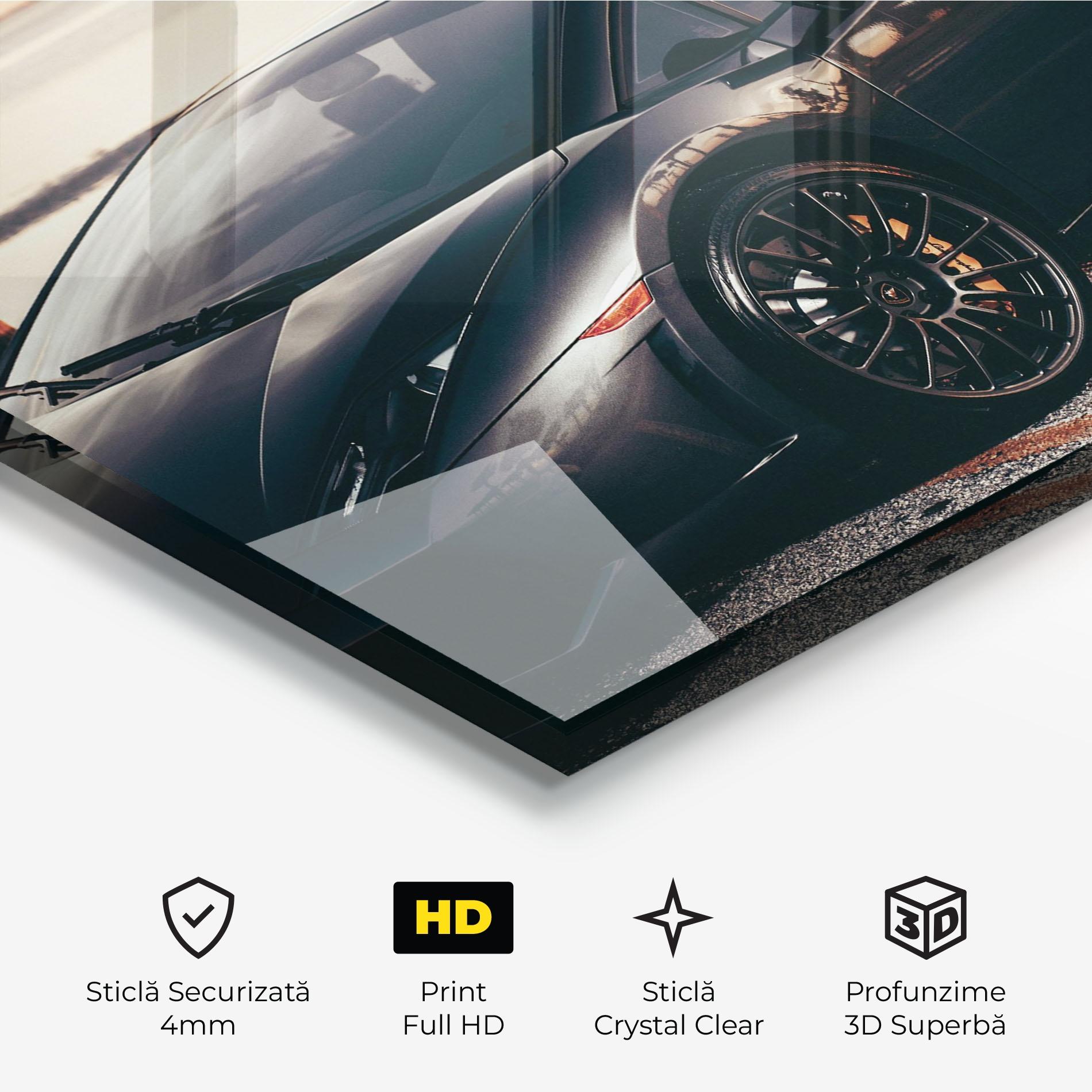 Tablou Sticla Black Lambo Sea mockup 3