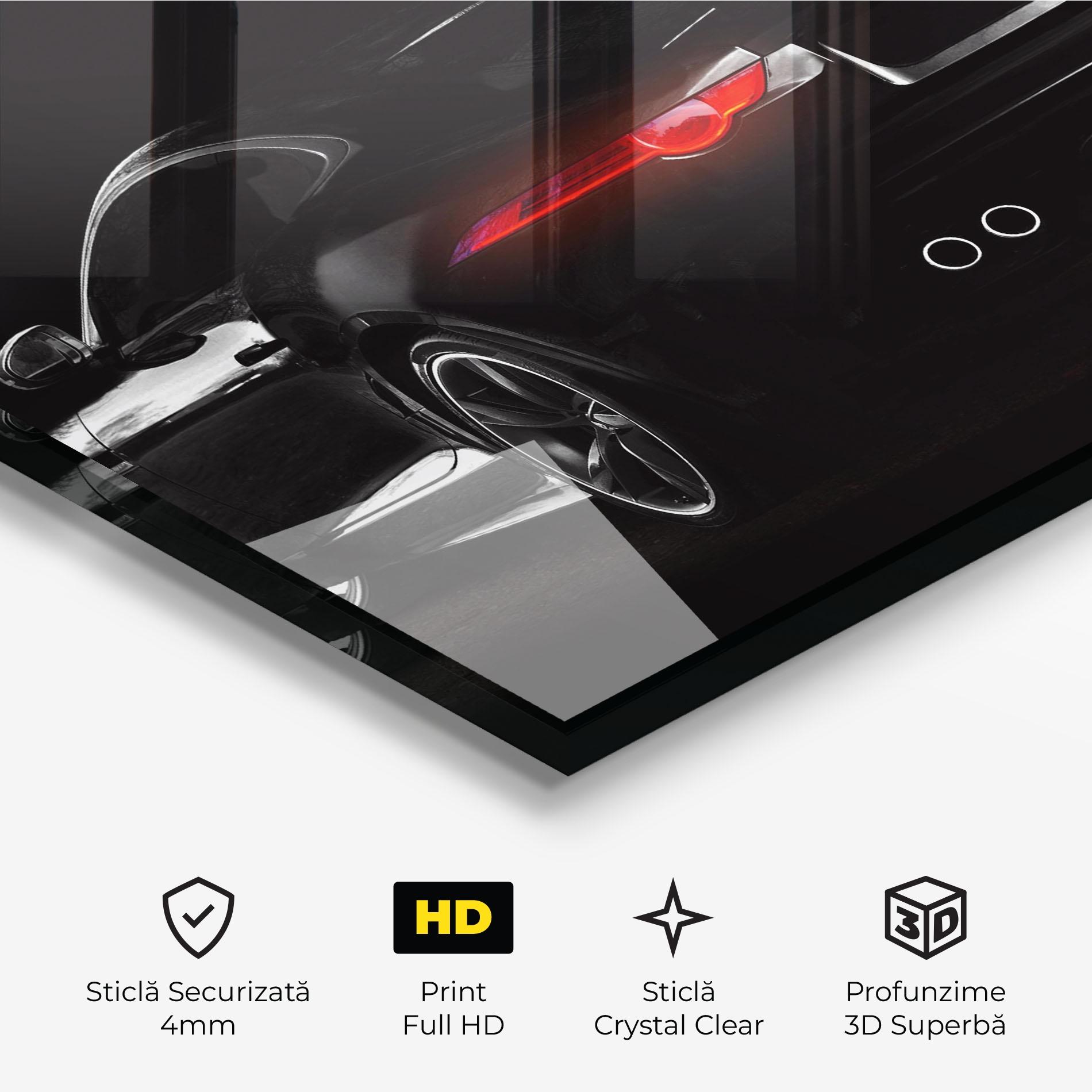 Tablou Sticla Black Silhouette Car mockup 3