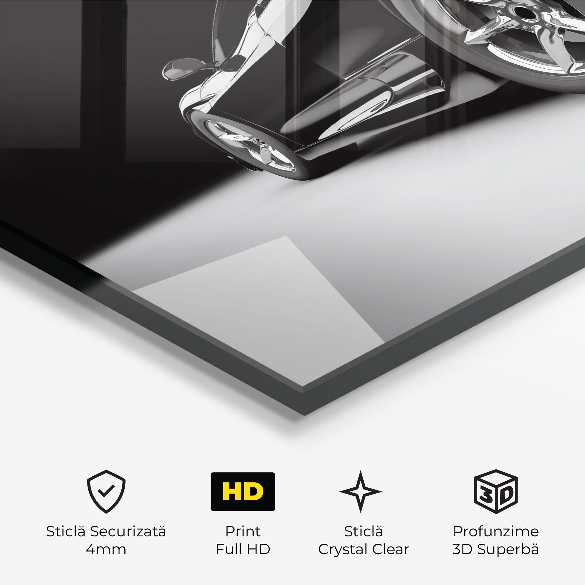 Tablou Sticla Black Sport Car mockup 3