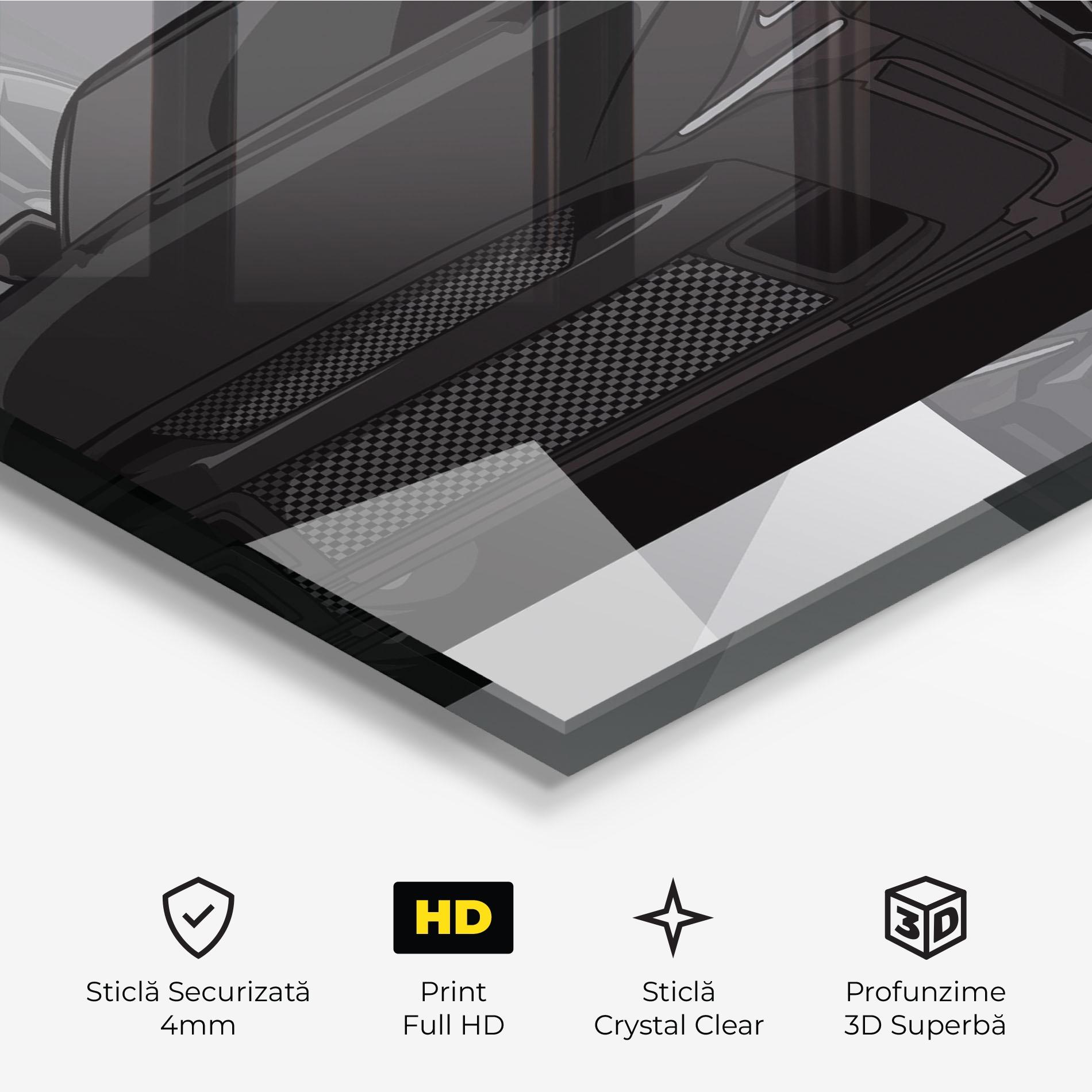 Tablou Sticla Black Strong Car mockup 3
