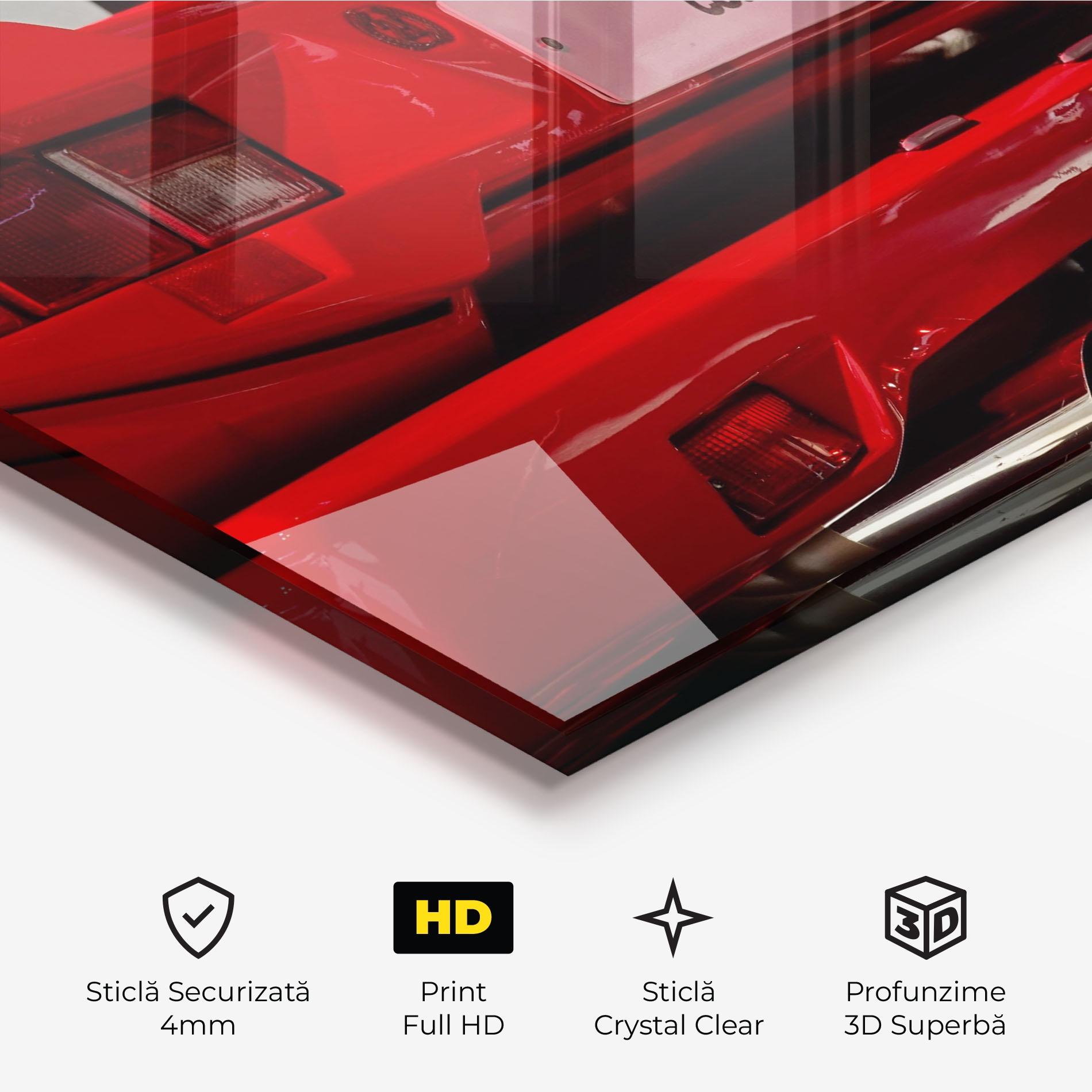 Tablou Sticla Red Rear Countach mockup 3