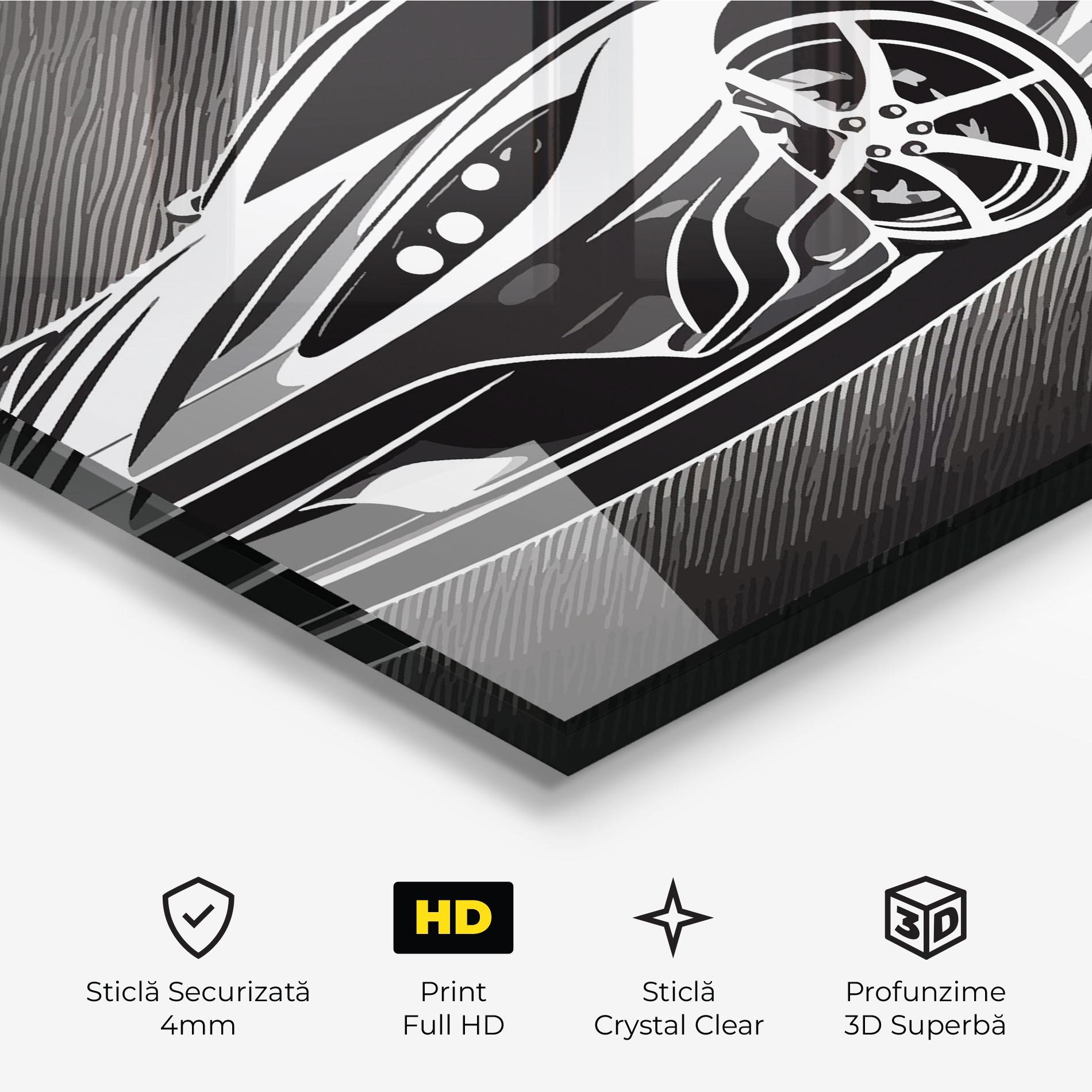 Tablou Sticla White Sport Car mockup 3