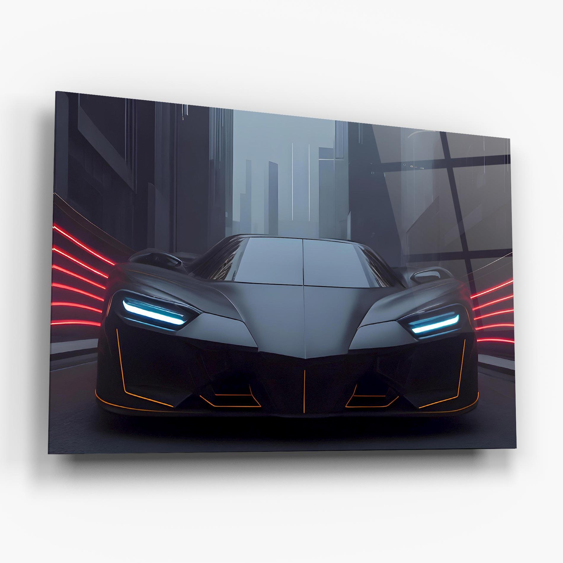 Tablou Sticla Back Futuristic Hypercar mockup 6
