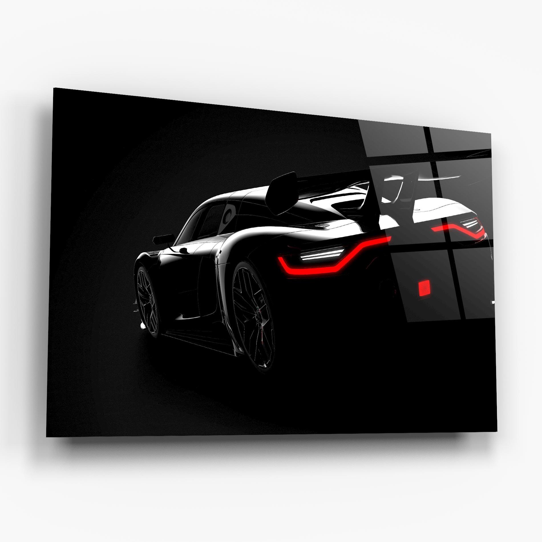 Tablou Sticla Black Hypercar Car mockup 6