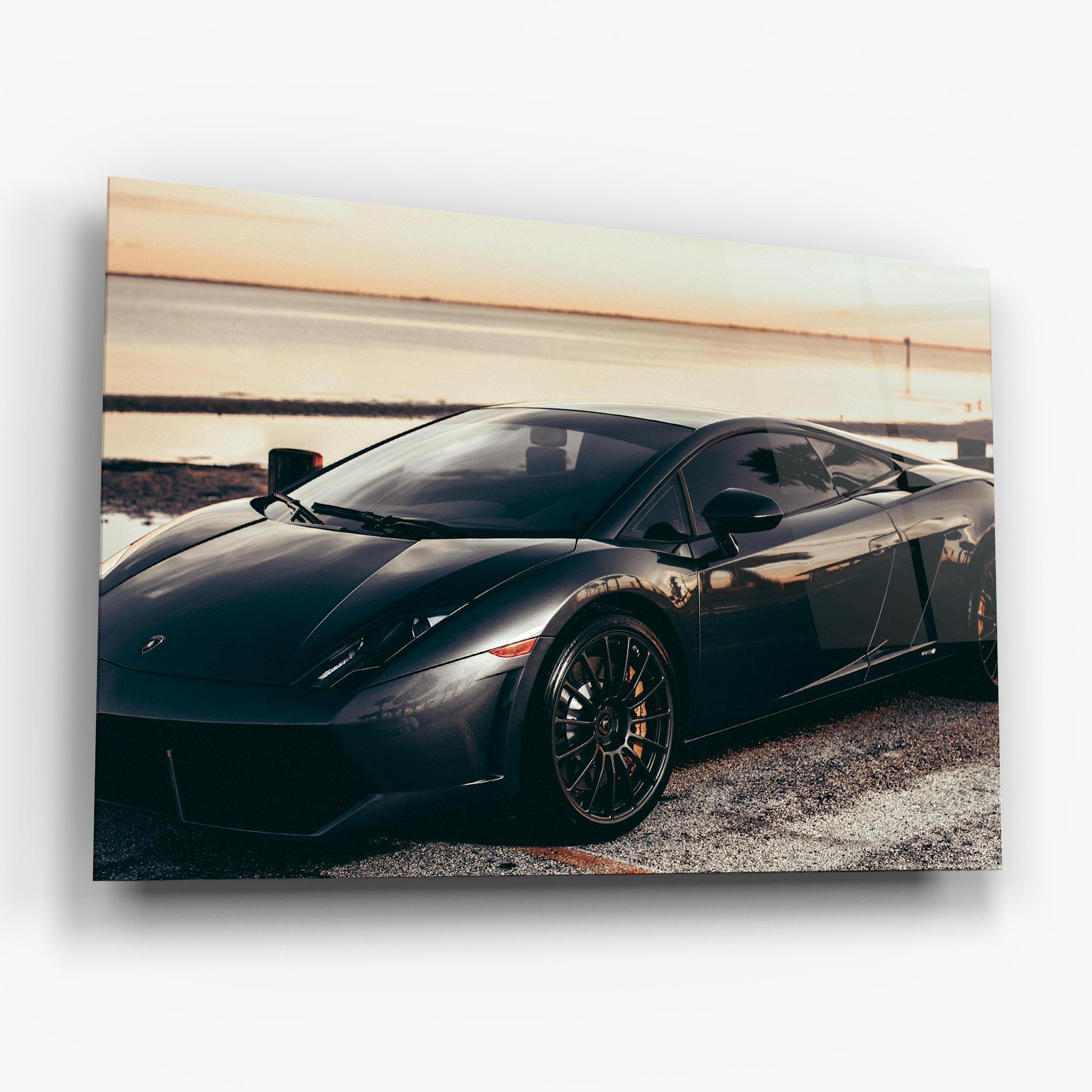 Tablou Sticla Black Lambo Sea mockup 6