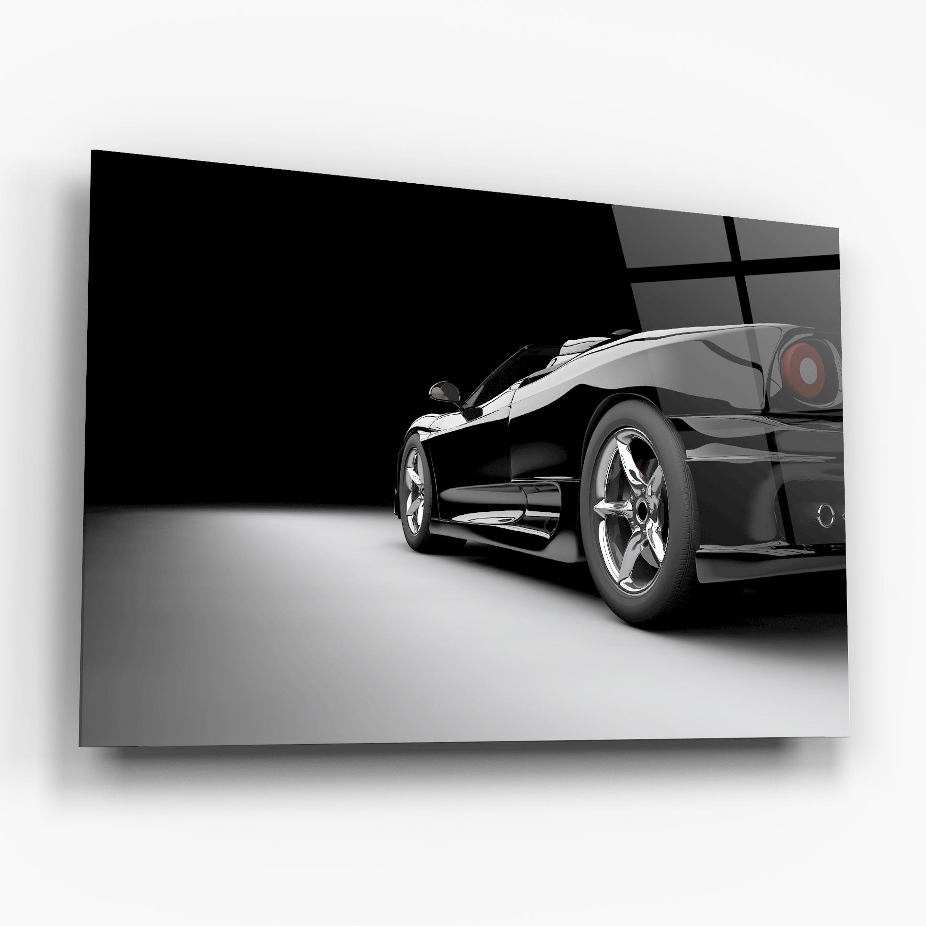 Tablou Sticla Black Sport Car mockup 6