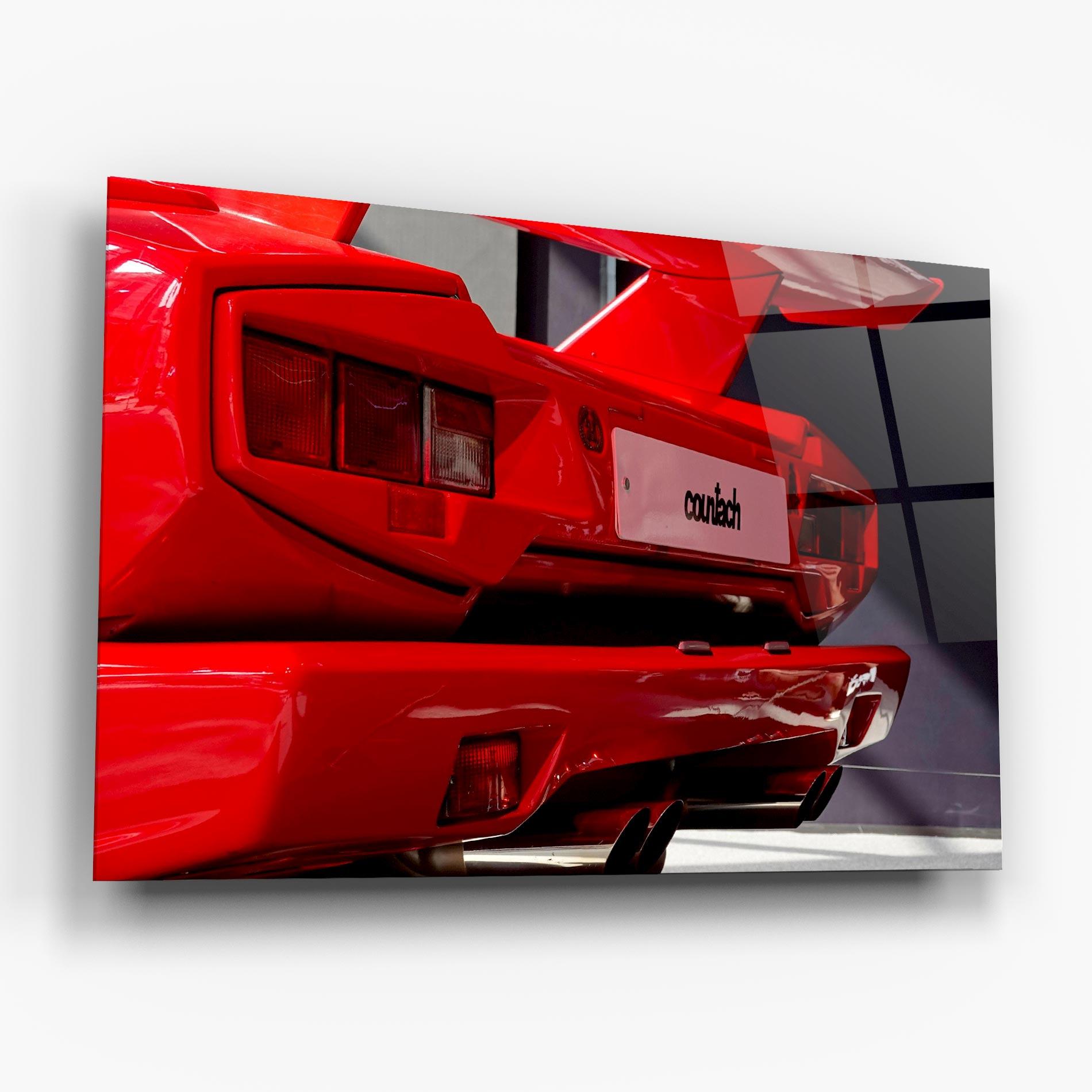 Tablou Sticla Red Rear Countach mockup 6