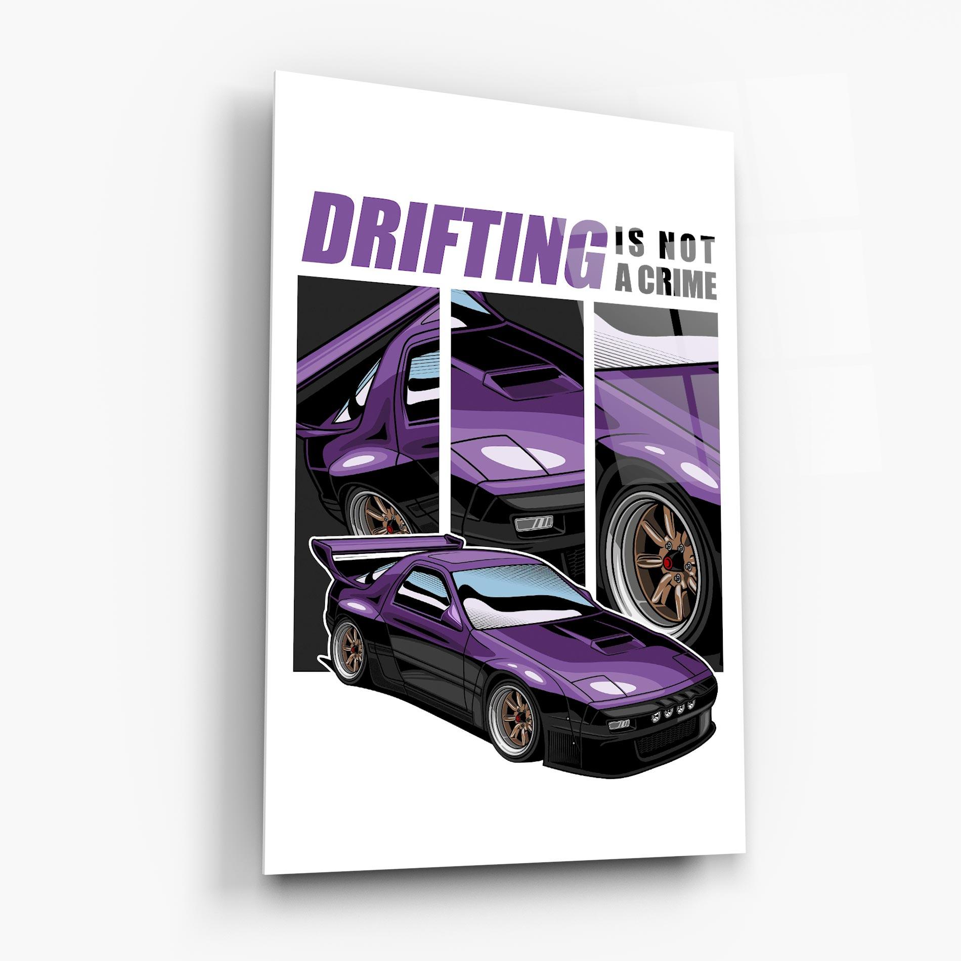 Tablou Sticla Drift Purple Car mockup 6